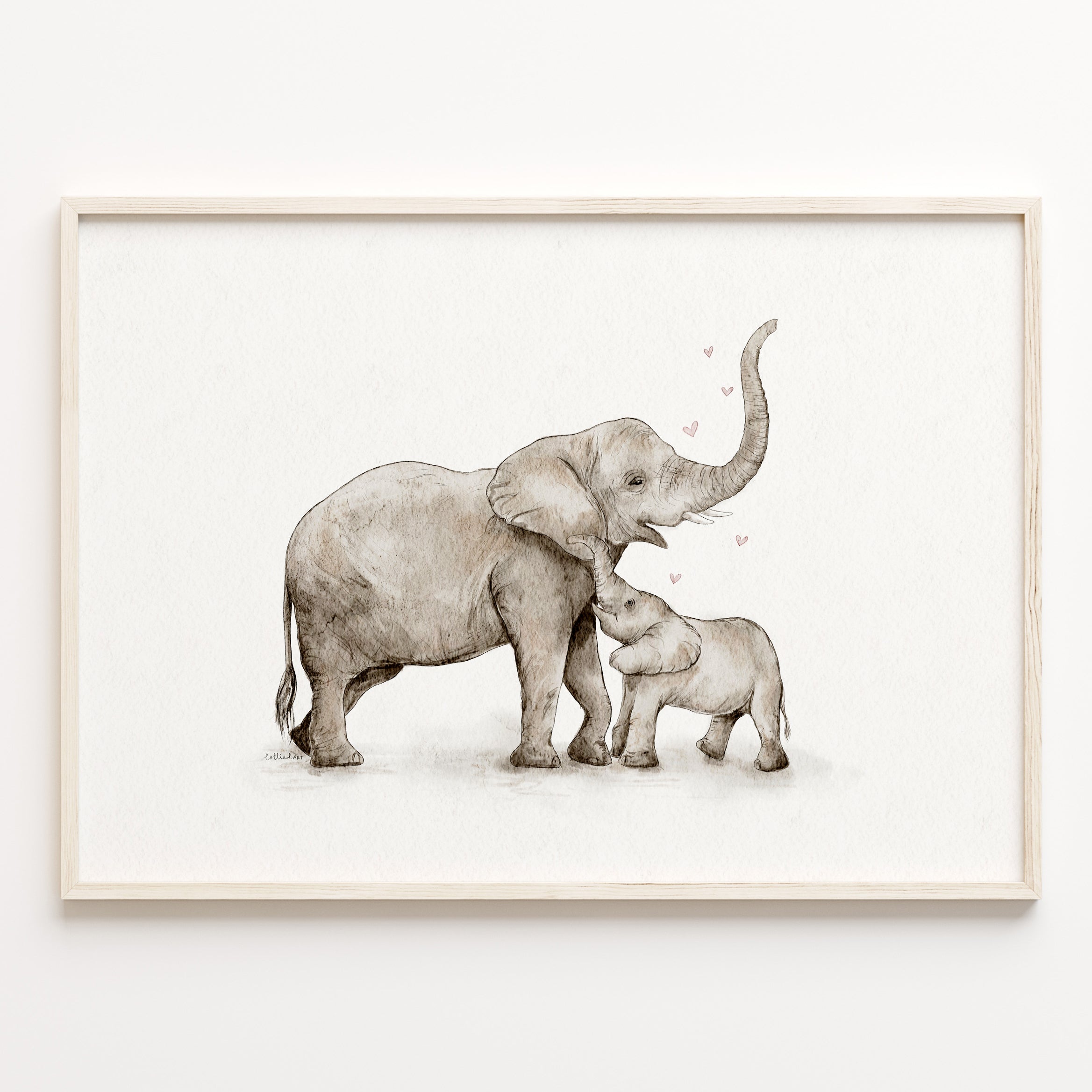 Elephant Love Watercolour Print 🐘