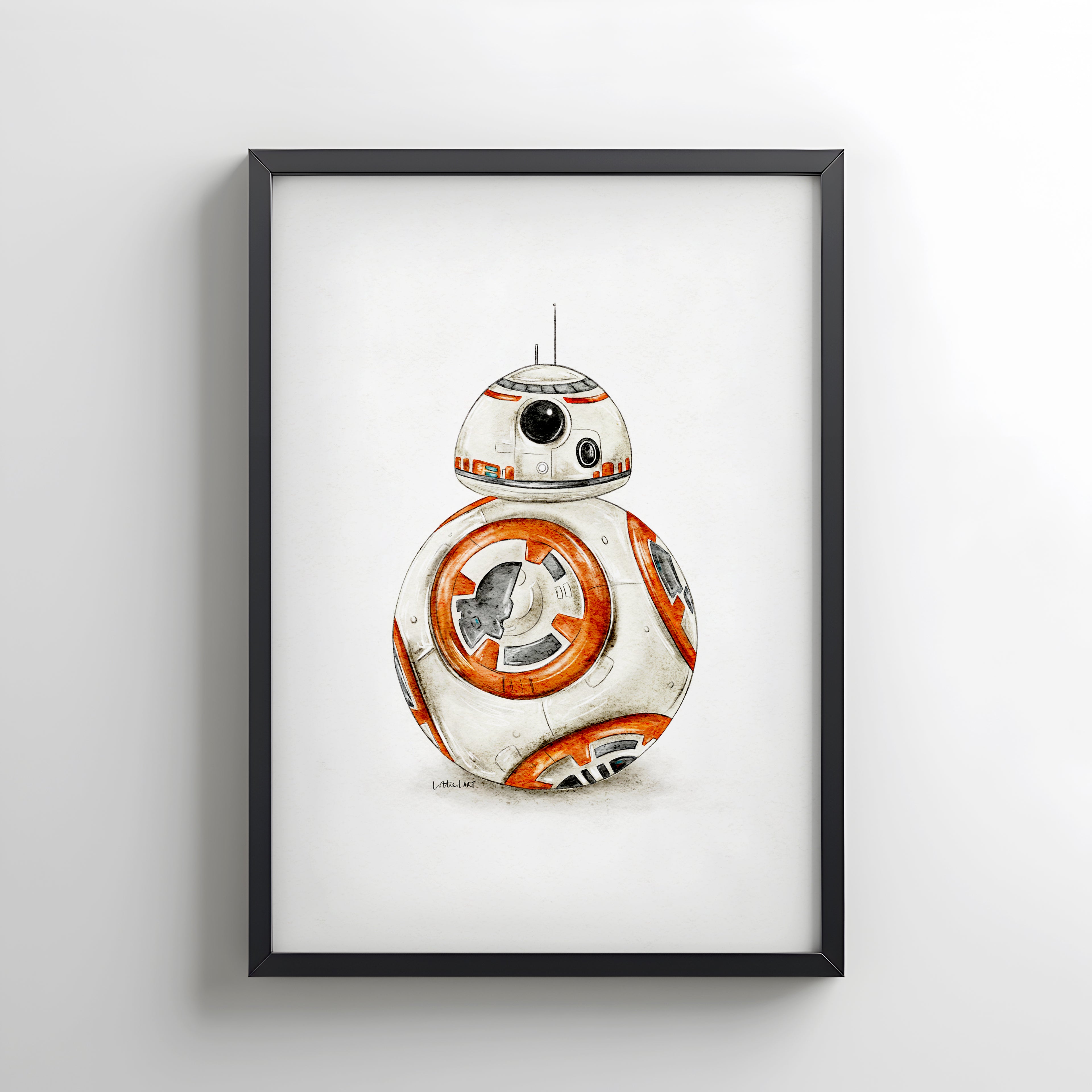 BB-8 Inspired Watercolour Print 🧡
