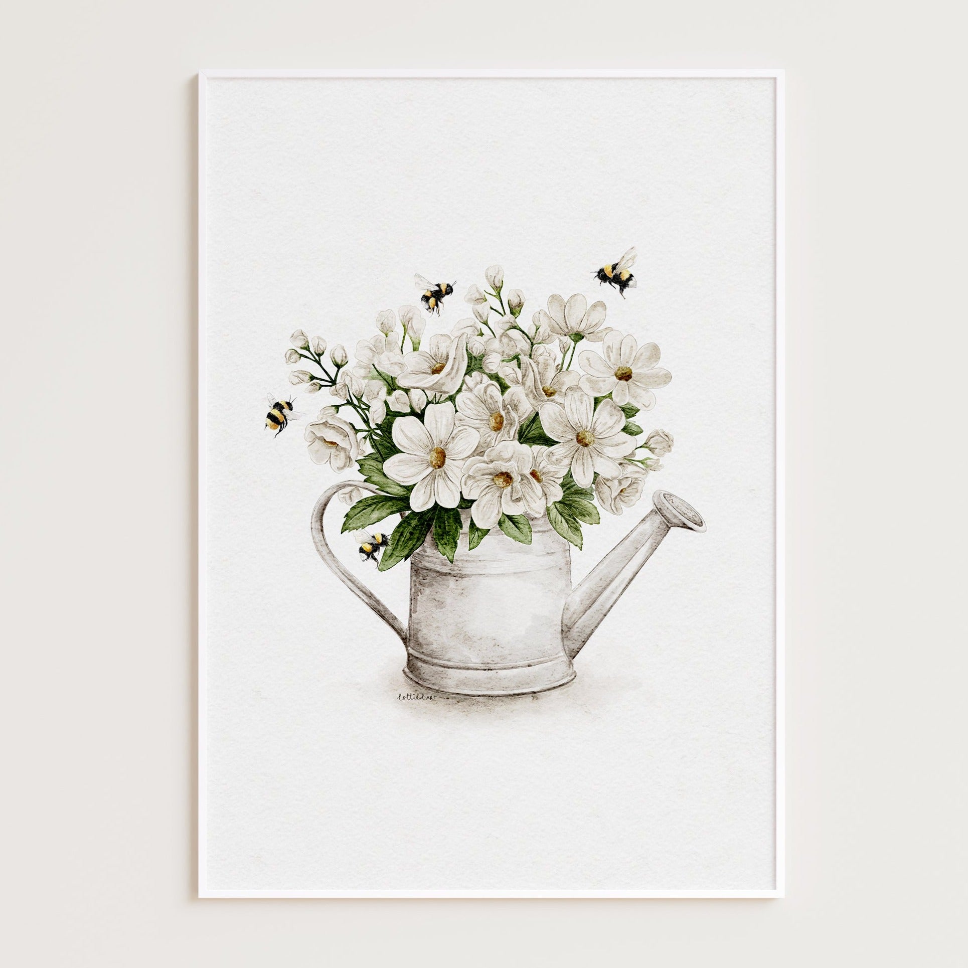 Bee-utiful Flowers Watercolour Print 🐝