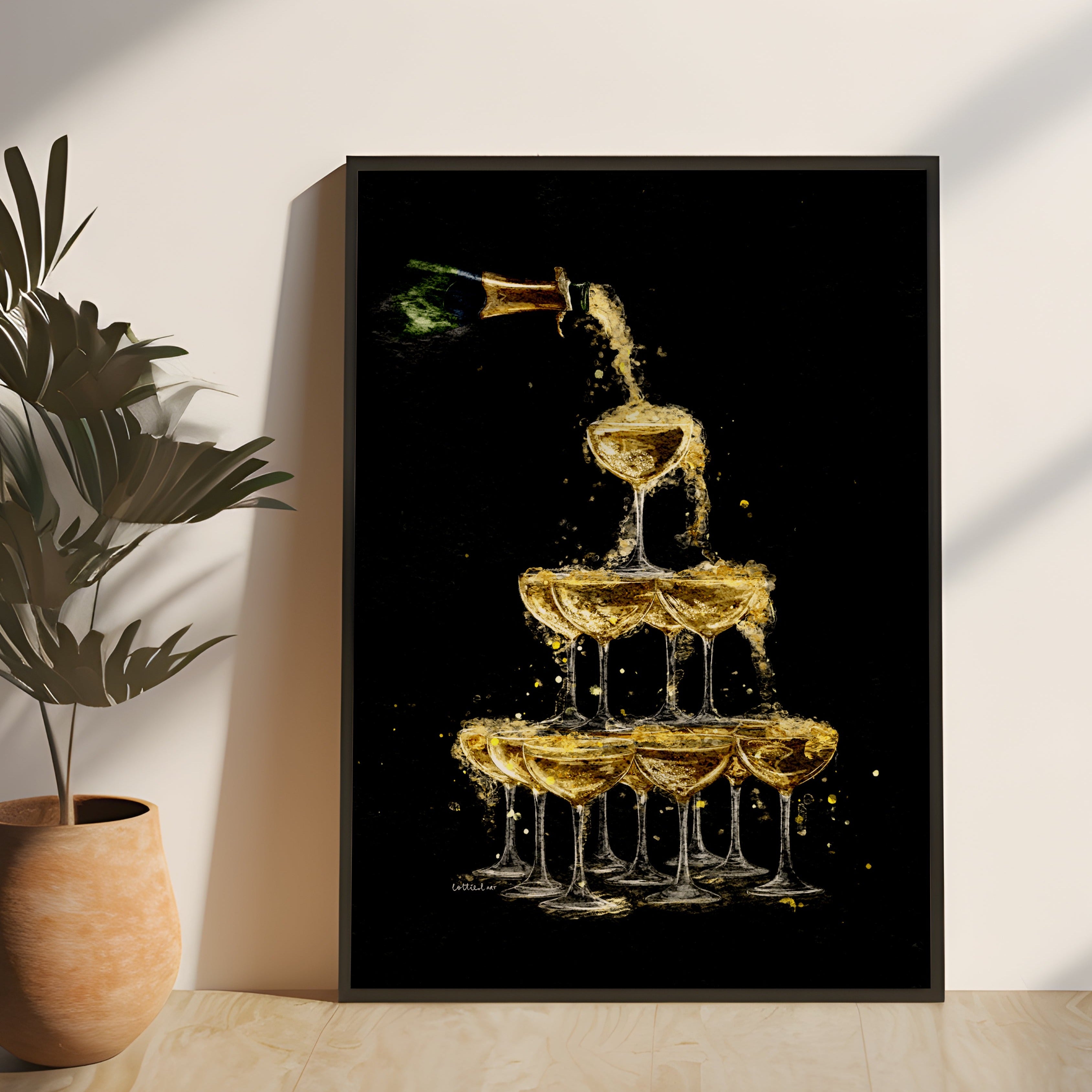 Champagne Fountain Fine Art Print 🍾