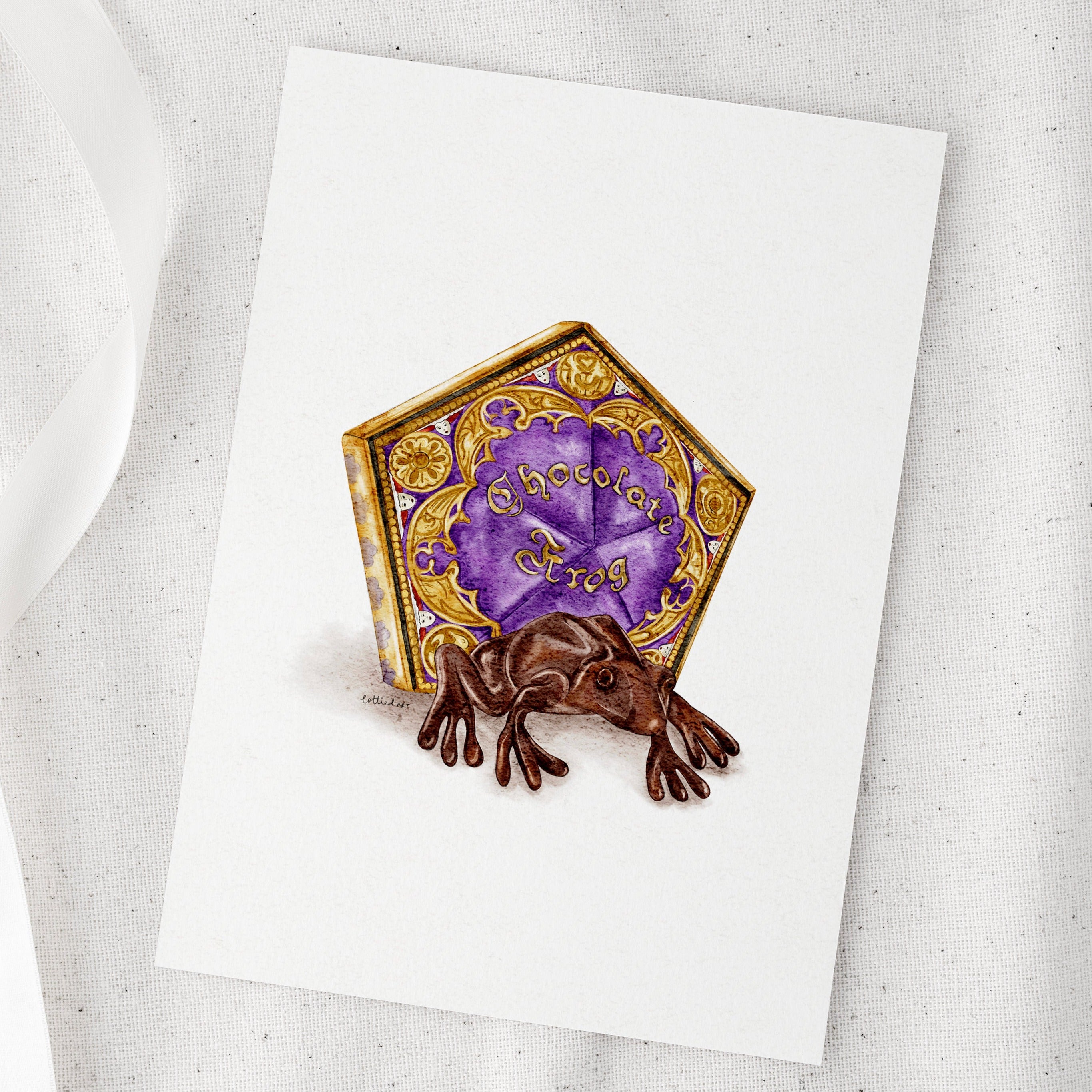 Chocolate Frog HP Inspired Watercolour Print ✨