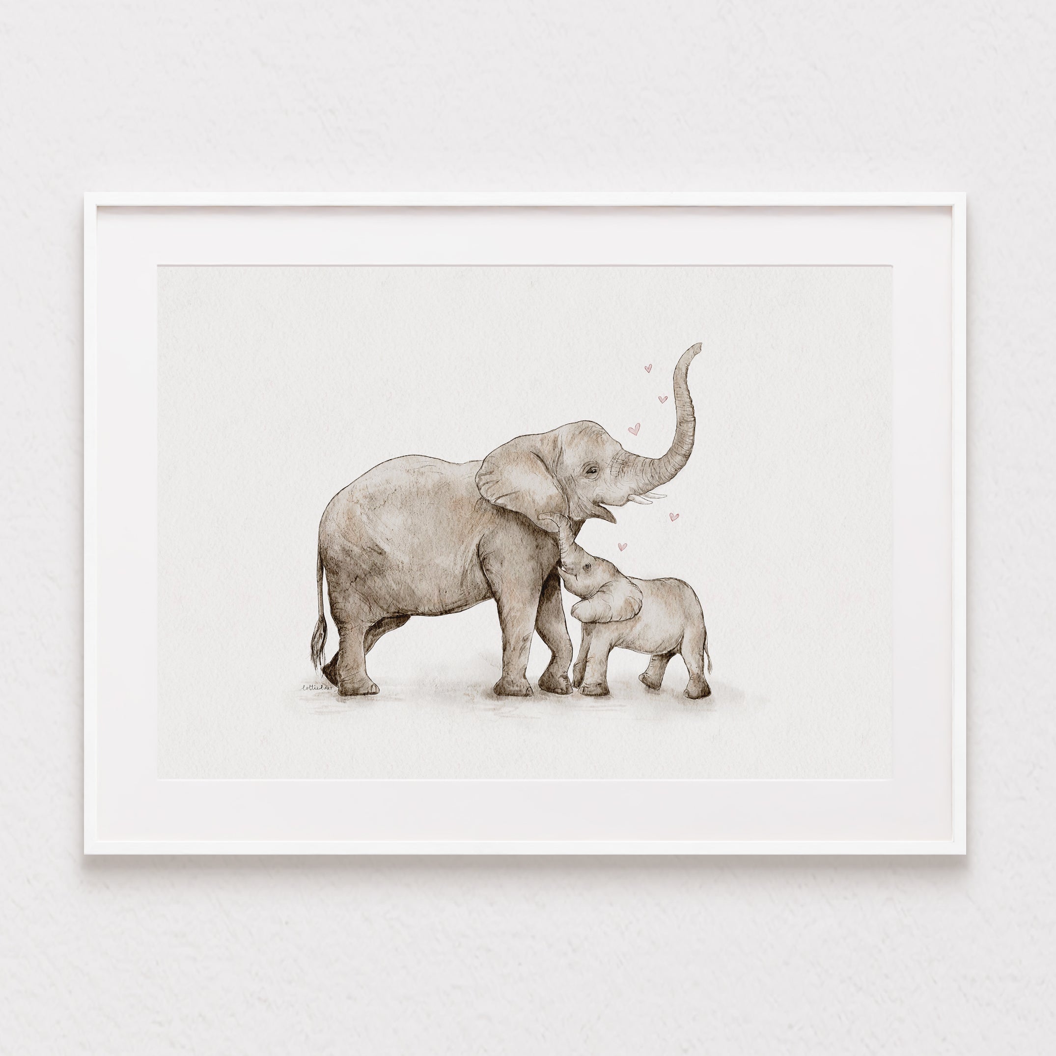 Elephant Love Watercolour Print 🐘