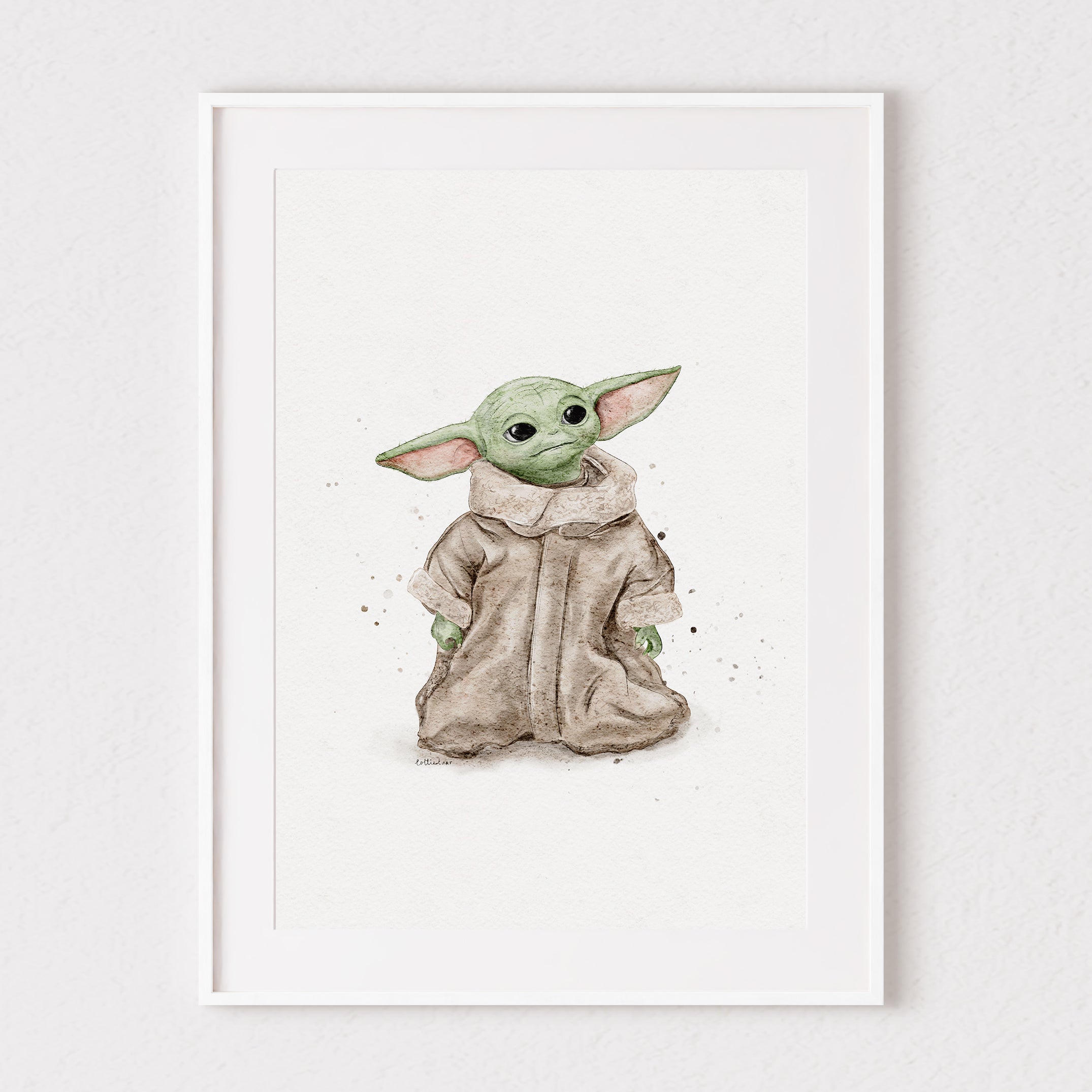 Baby Grogu Watercolour Print 💚