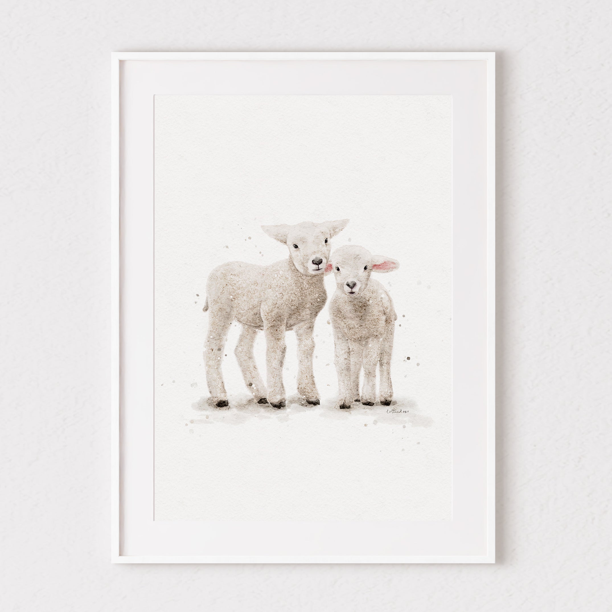 Lovely Little Lambs Watercolour Print 🐑