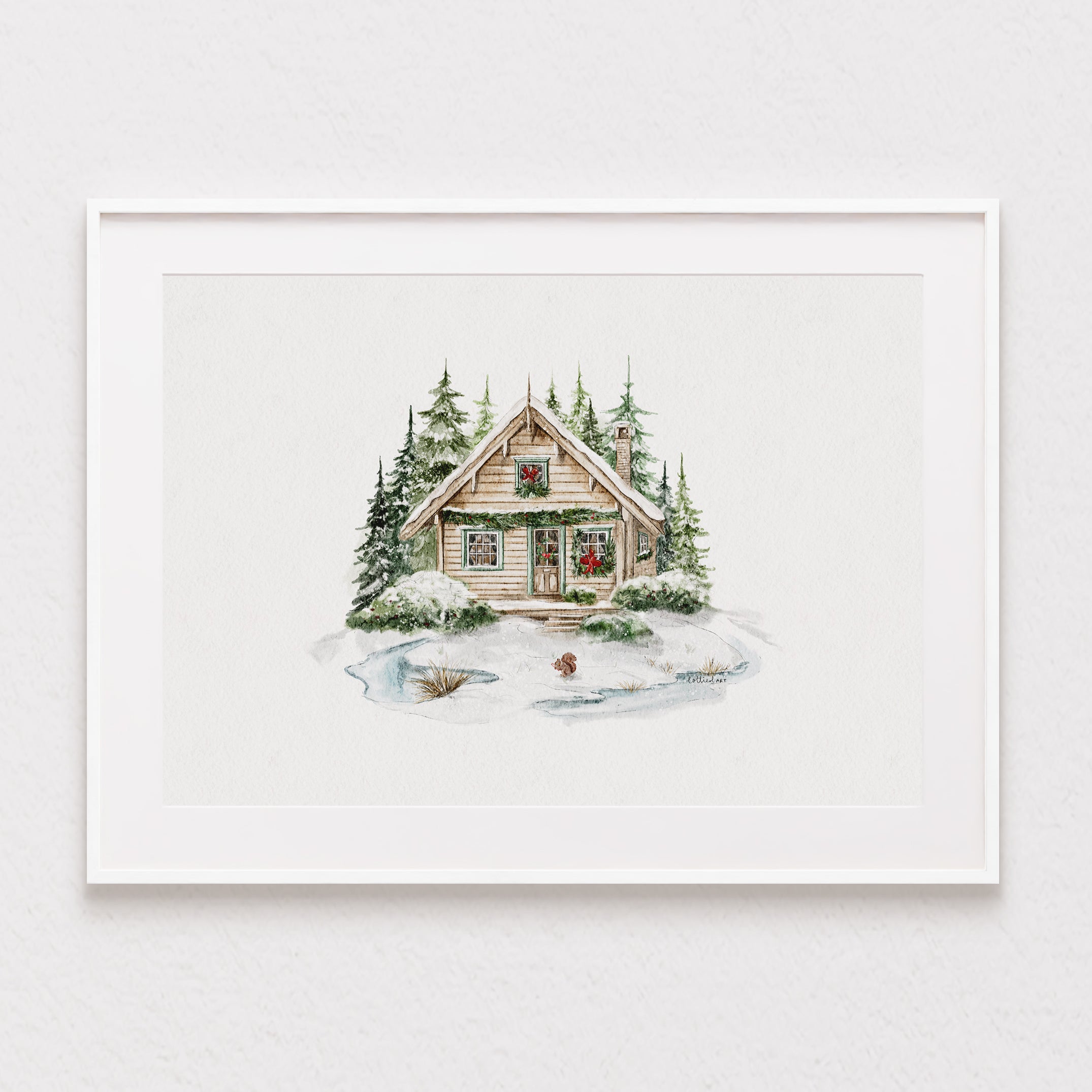 Winter Cabin Fine Art Print 🌲