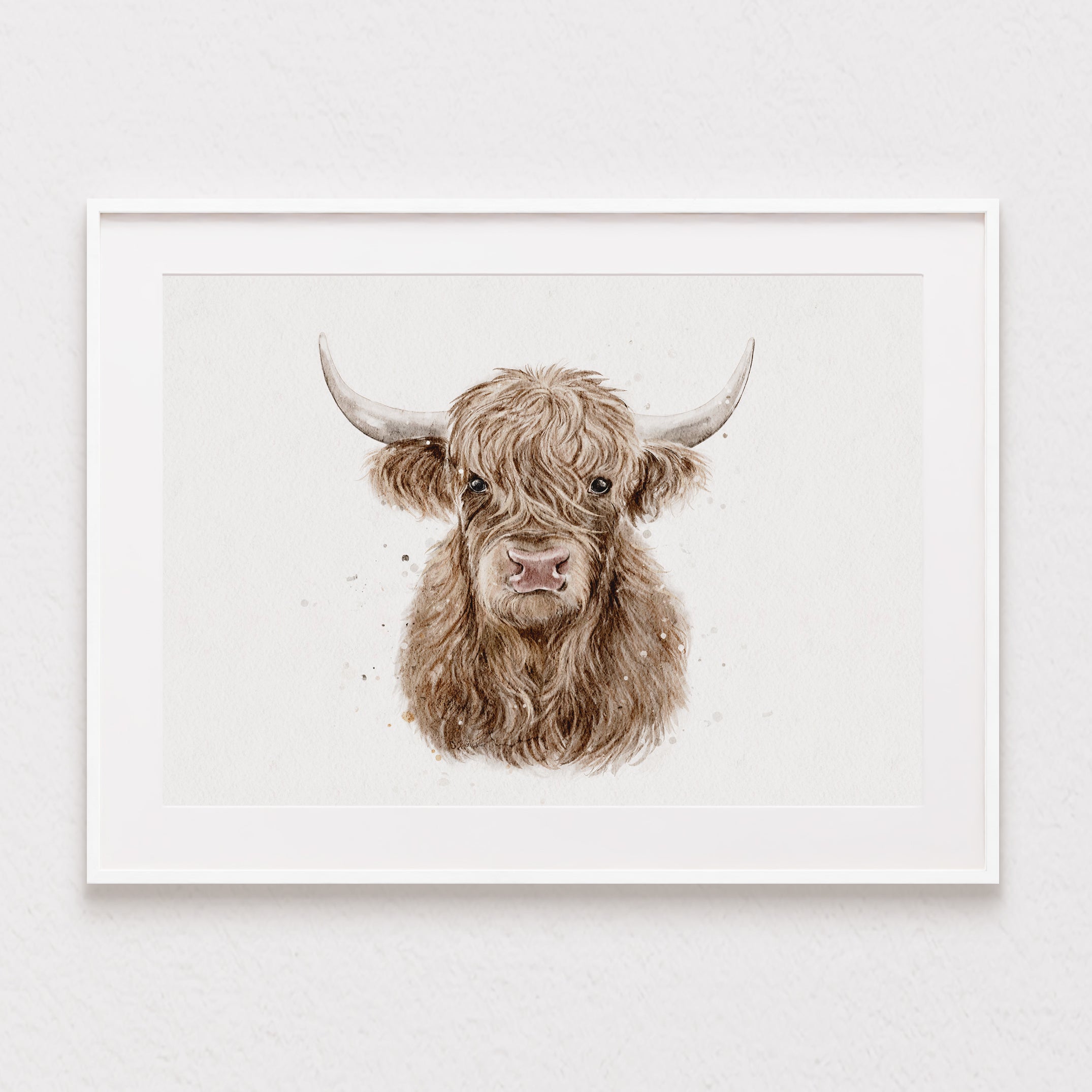 Highland Cow Watercolour Print 🤎
