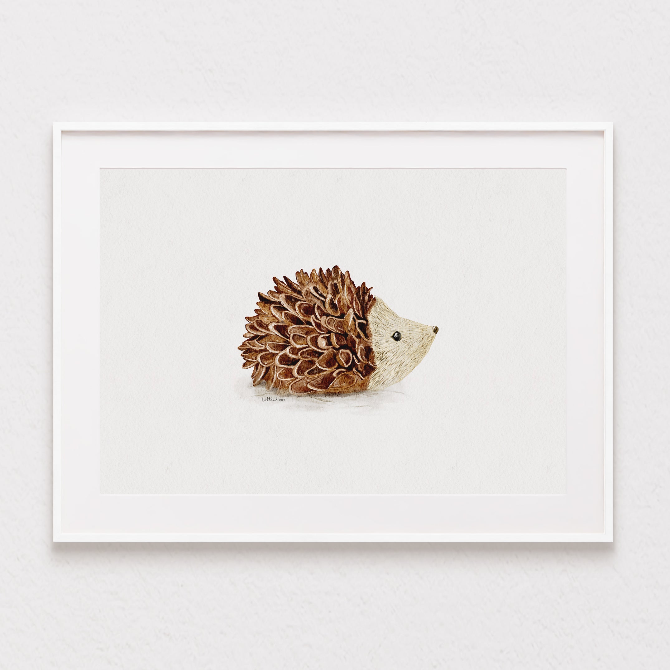 Hedgehog Pinecone Watercolour Print 🦔