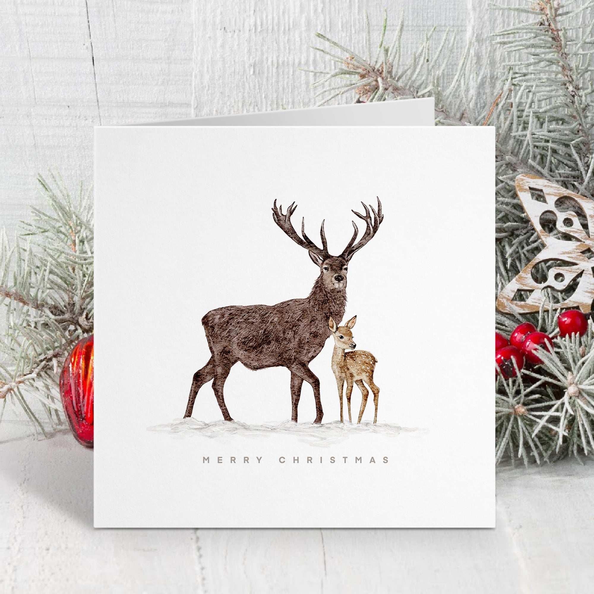 The Deer & Fawn - Christmas Card