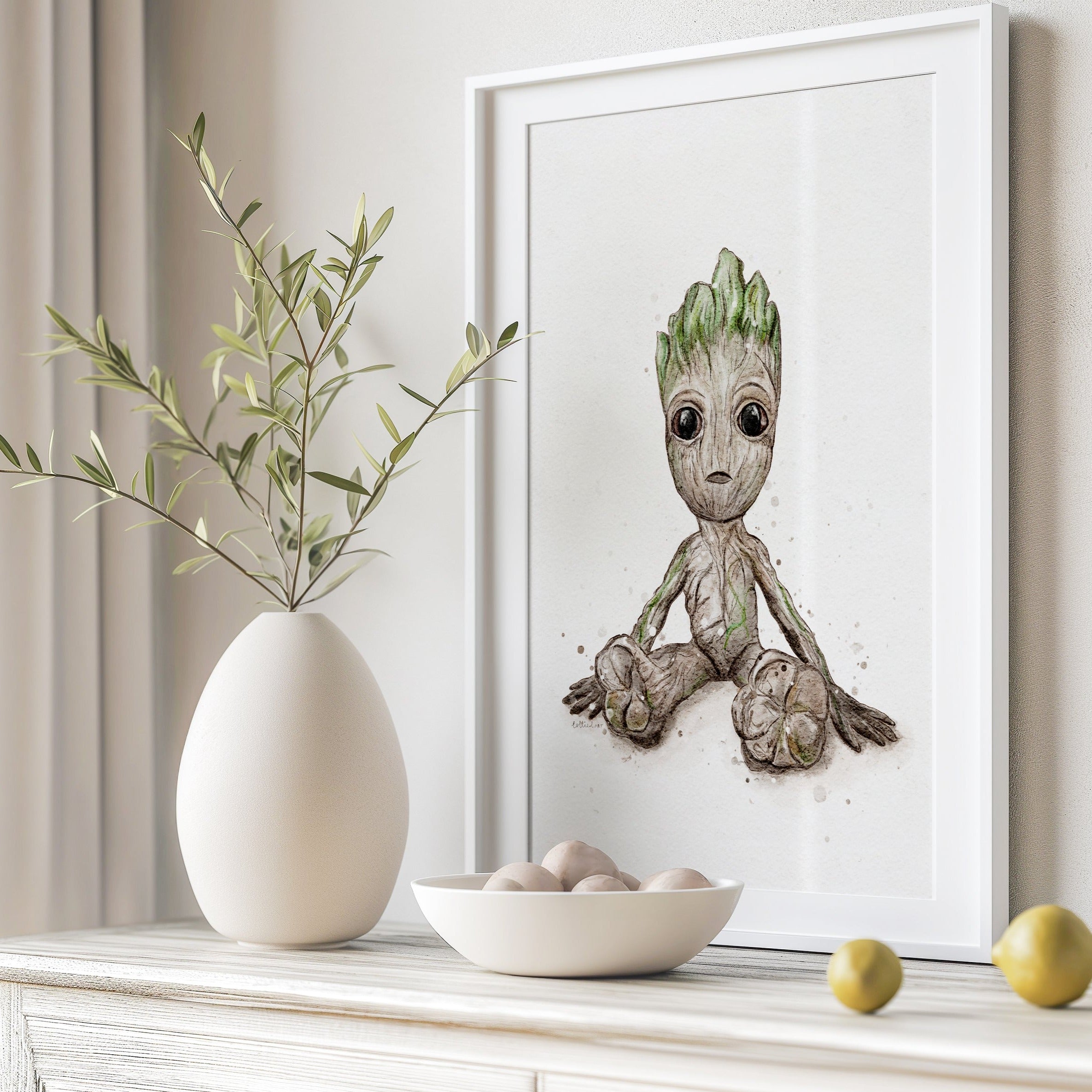 Baby Groot Inspired Watercolour Print 🌱