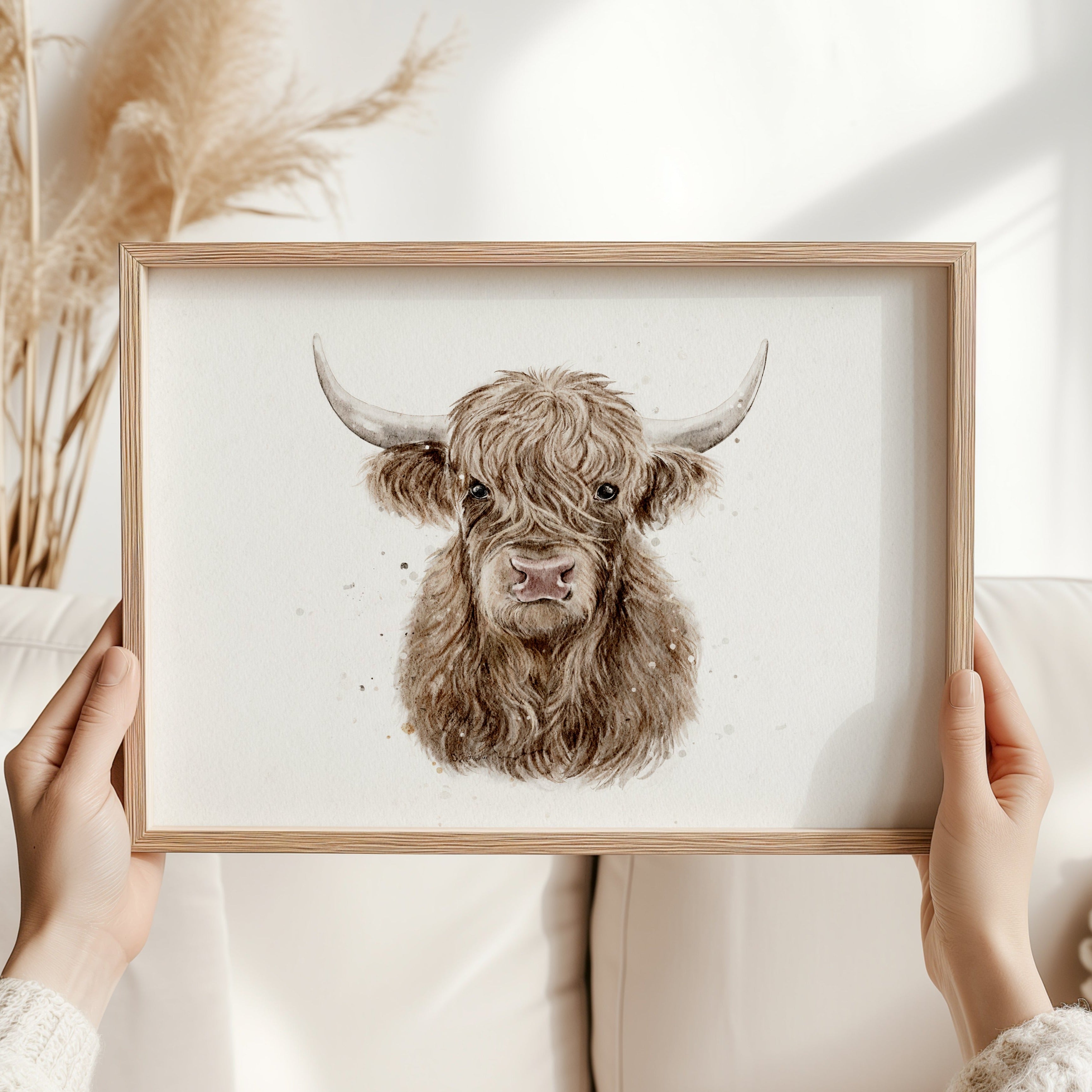 Highland Cow Watercolour Print 🤎