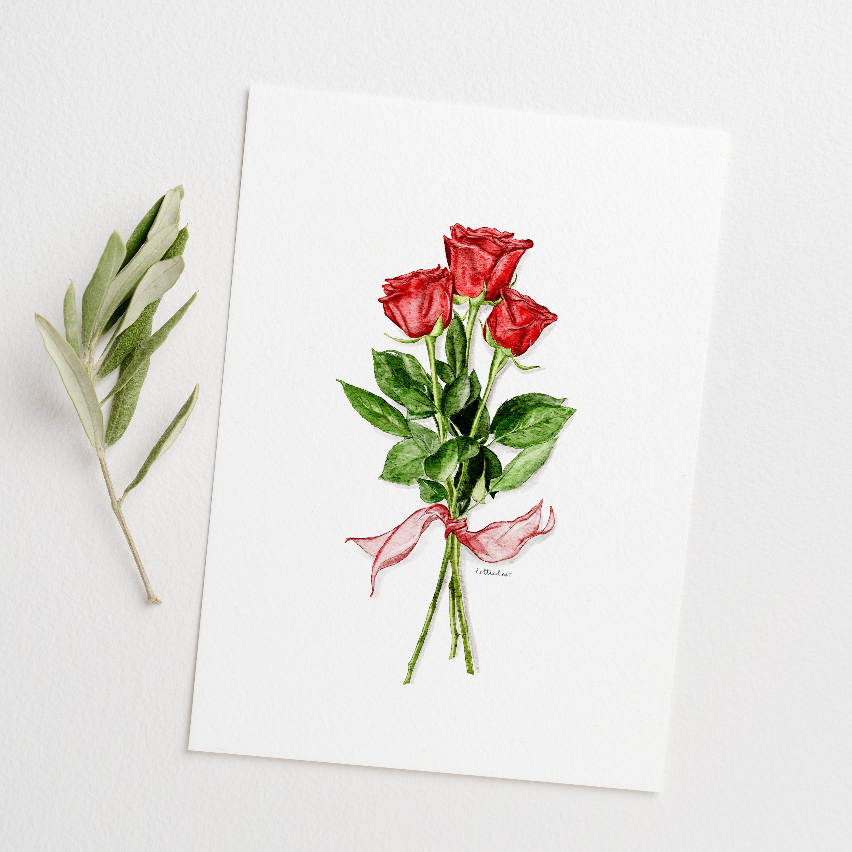 Roses Are Red Watercolour Print 🌹