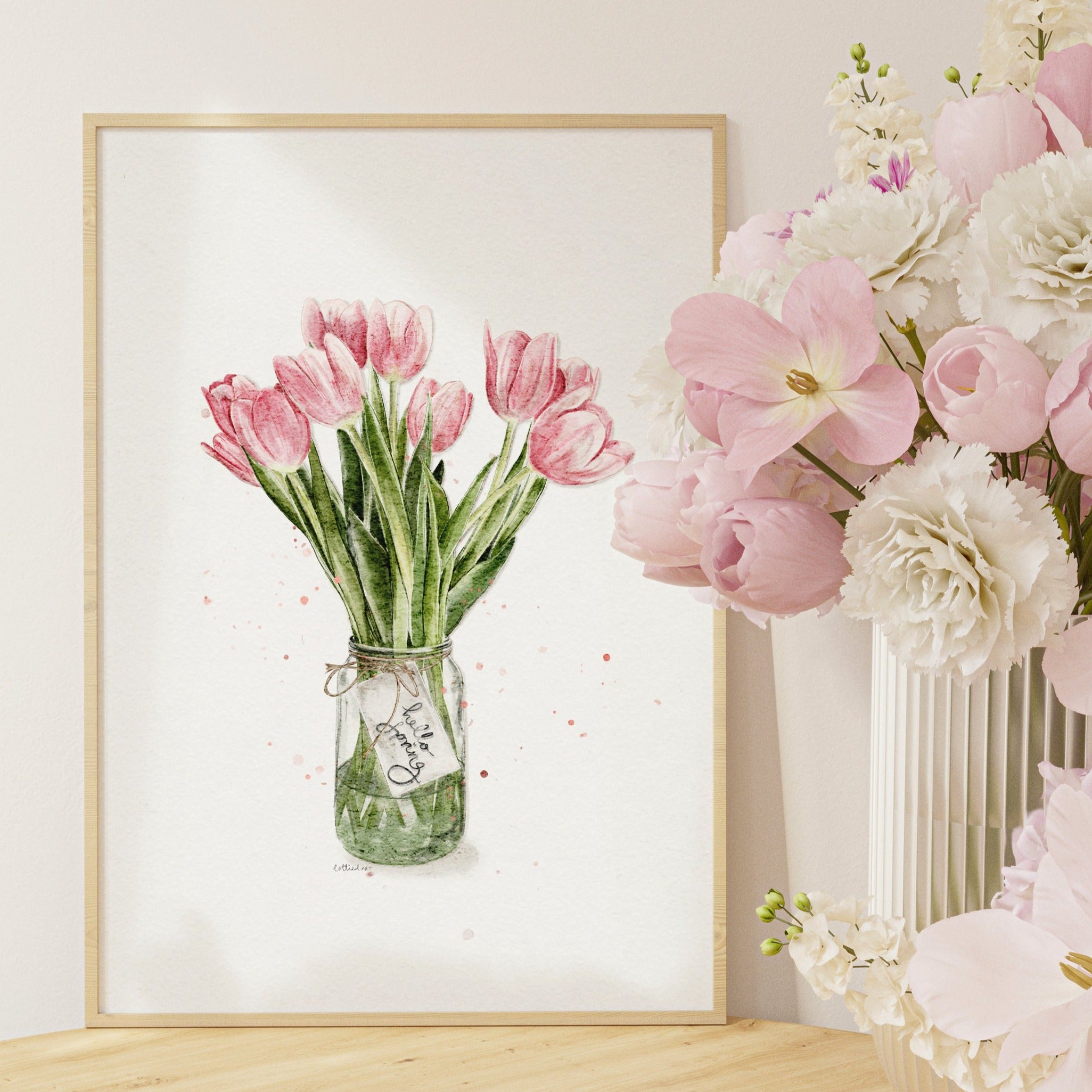 Tulip Vase Watercolour Print 🌷