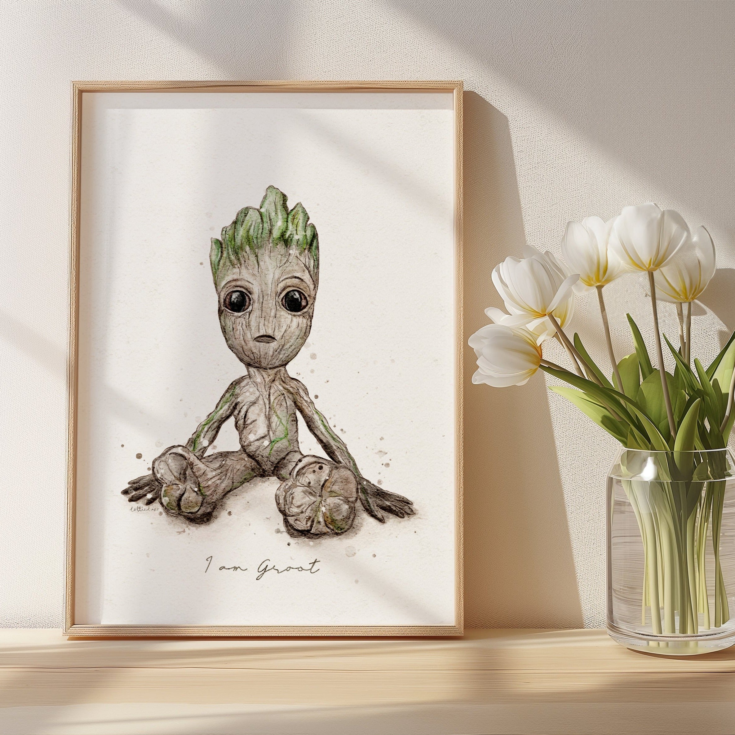 Baby Groot Inspired Watercolour Print 🌱