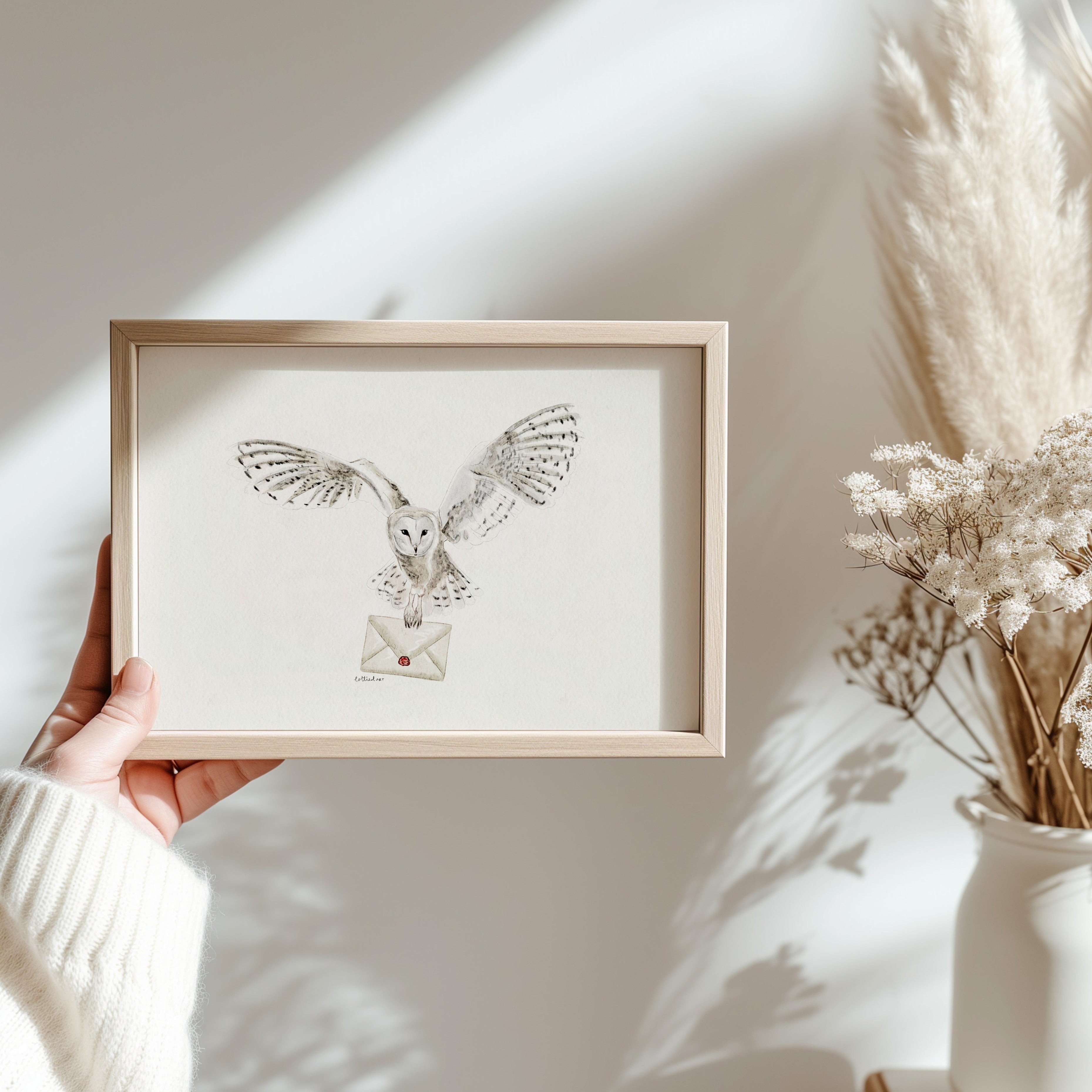 Hedwig Inspired Owl Mail Watercolour Print 💌