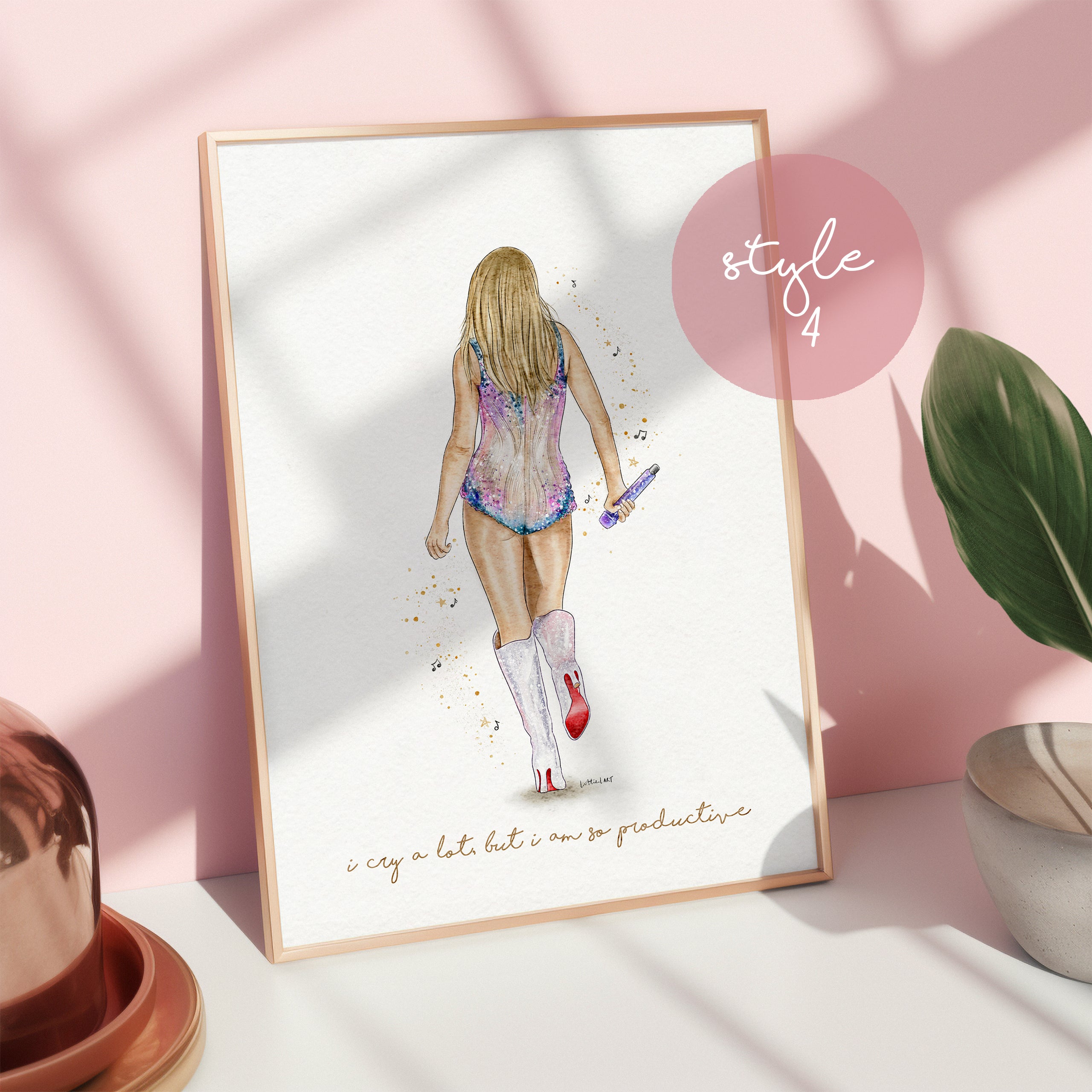 Taylor Lover Eras Tour Inspired Watercolour Print ๐