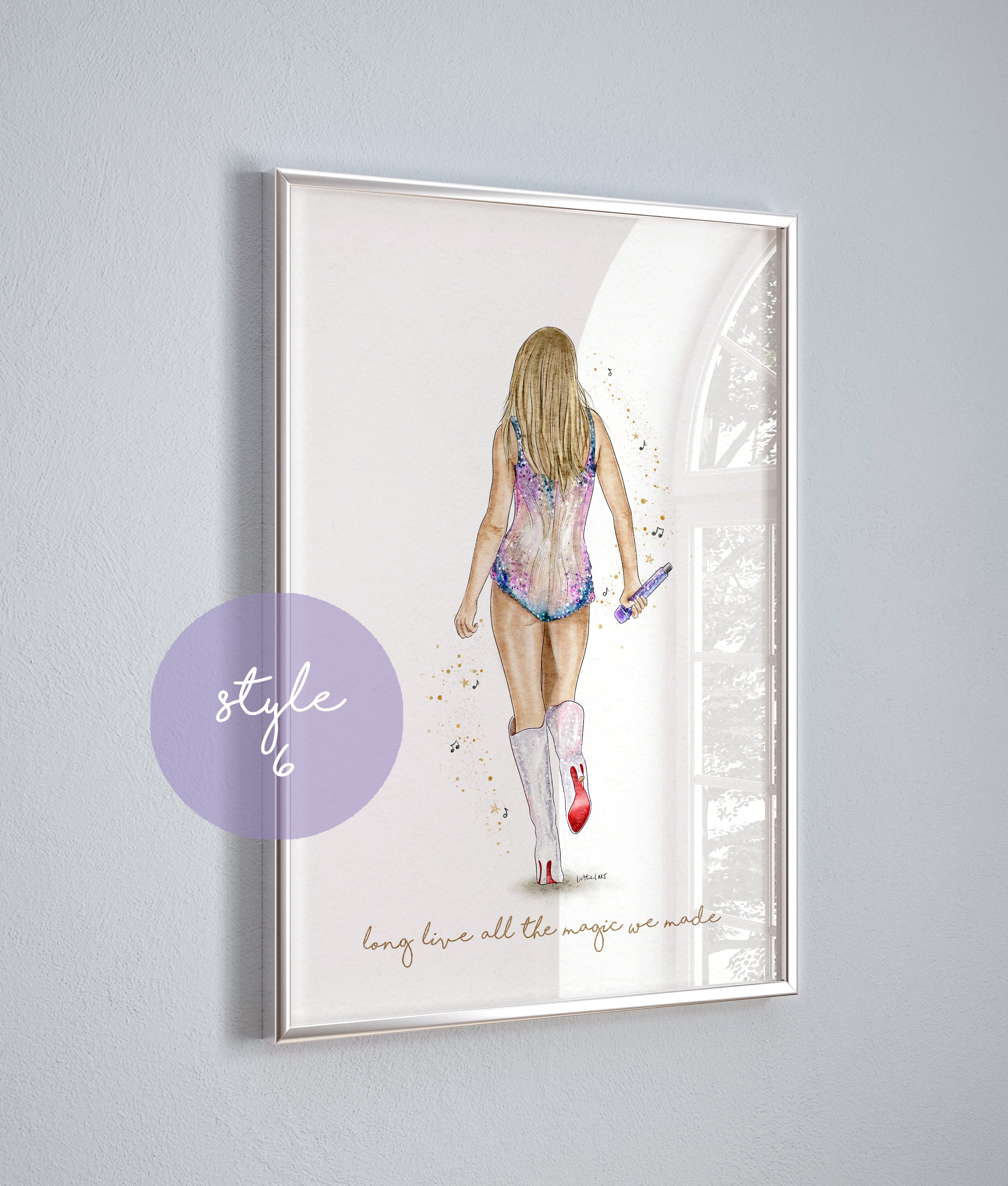 Taylor Lover Eras Tour Inspired Watercolour Print ๐