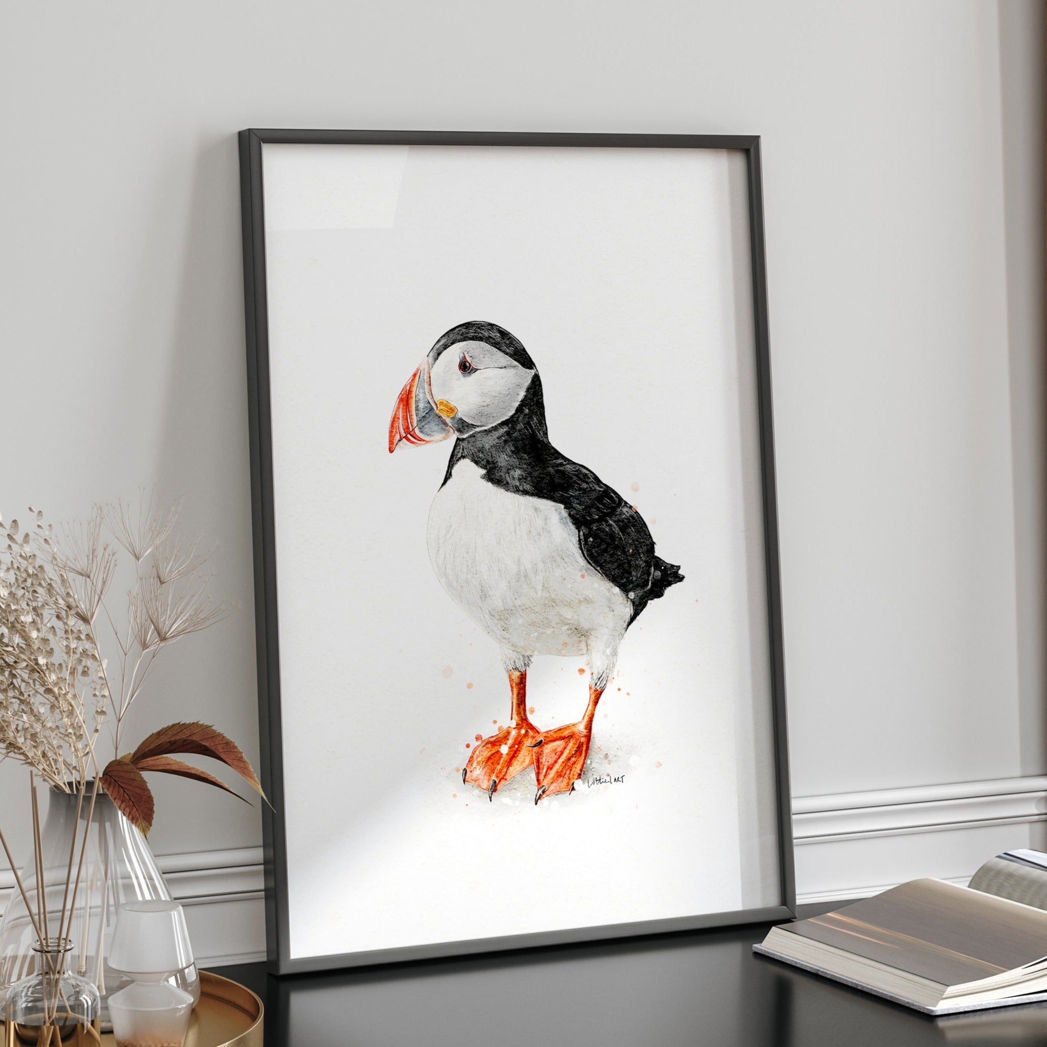 Puffin Watercolour Print 🖤