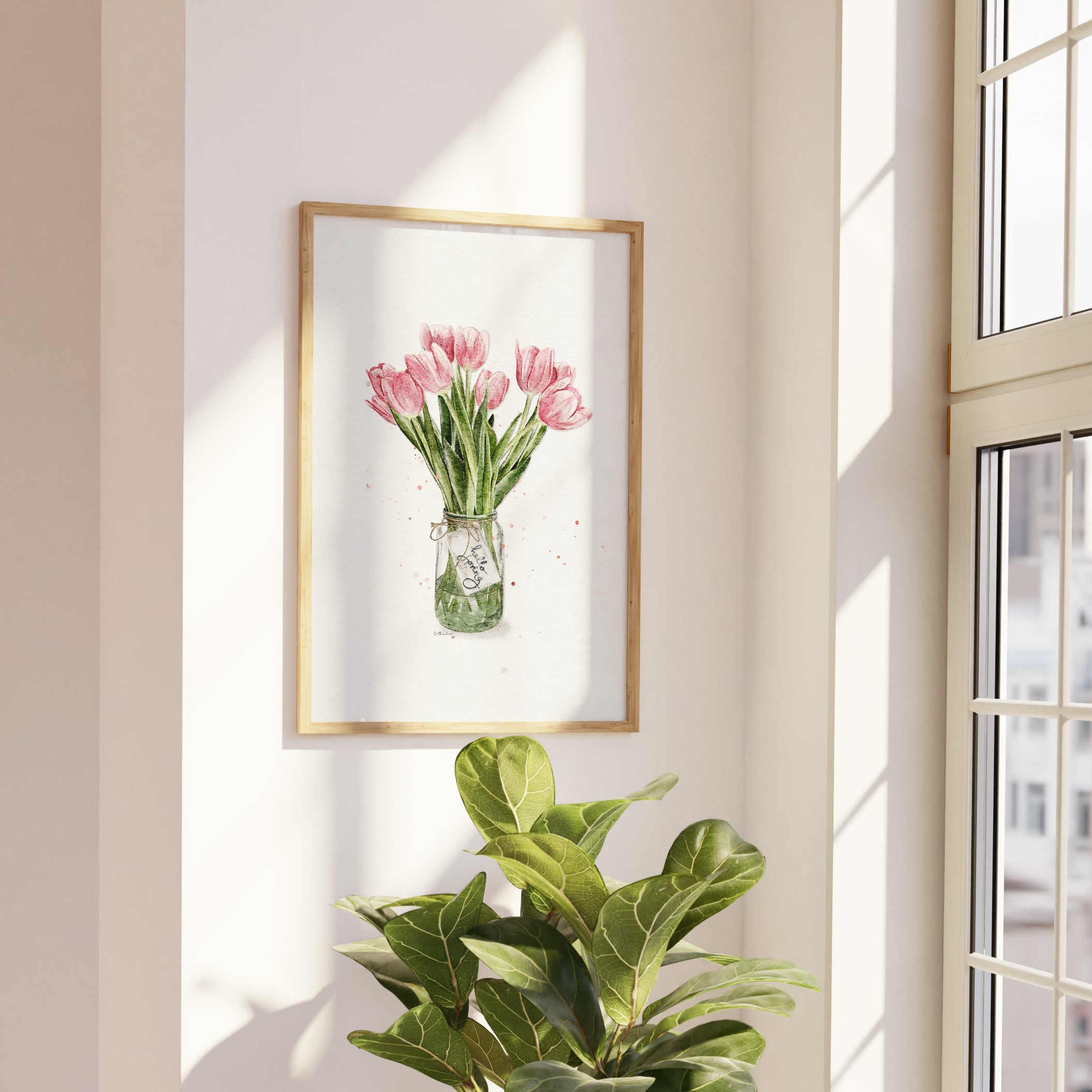 Tulip Vase Watercolour Print 🌷