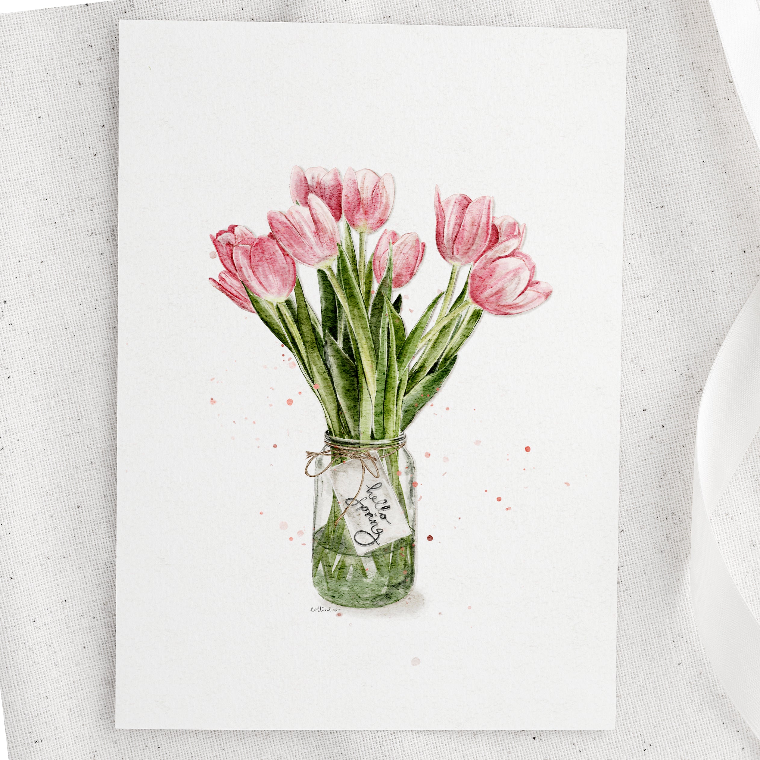 Tulip Vase Watercolour Print 🌷