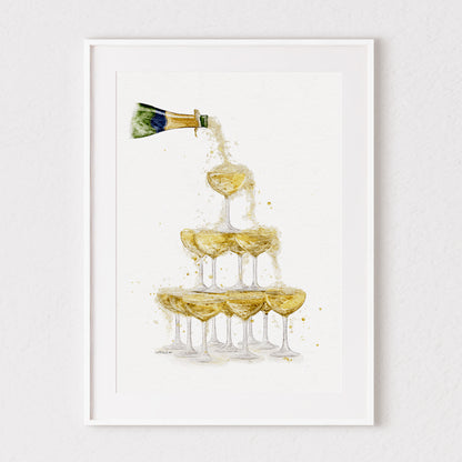 Champagne Fountain Fine Art Print 🍾