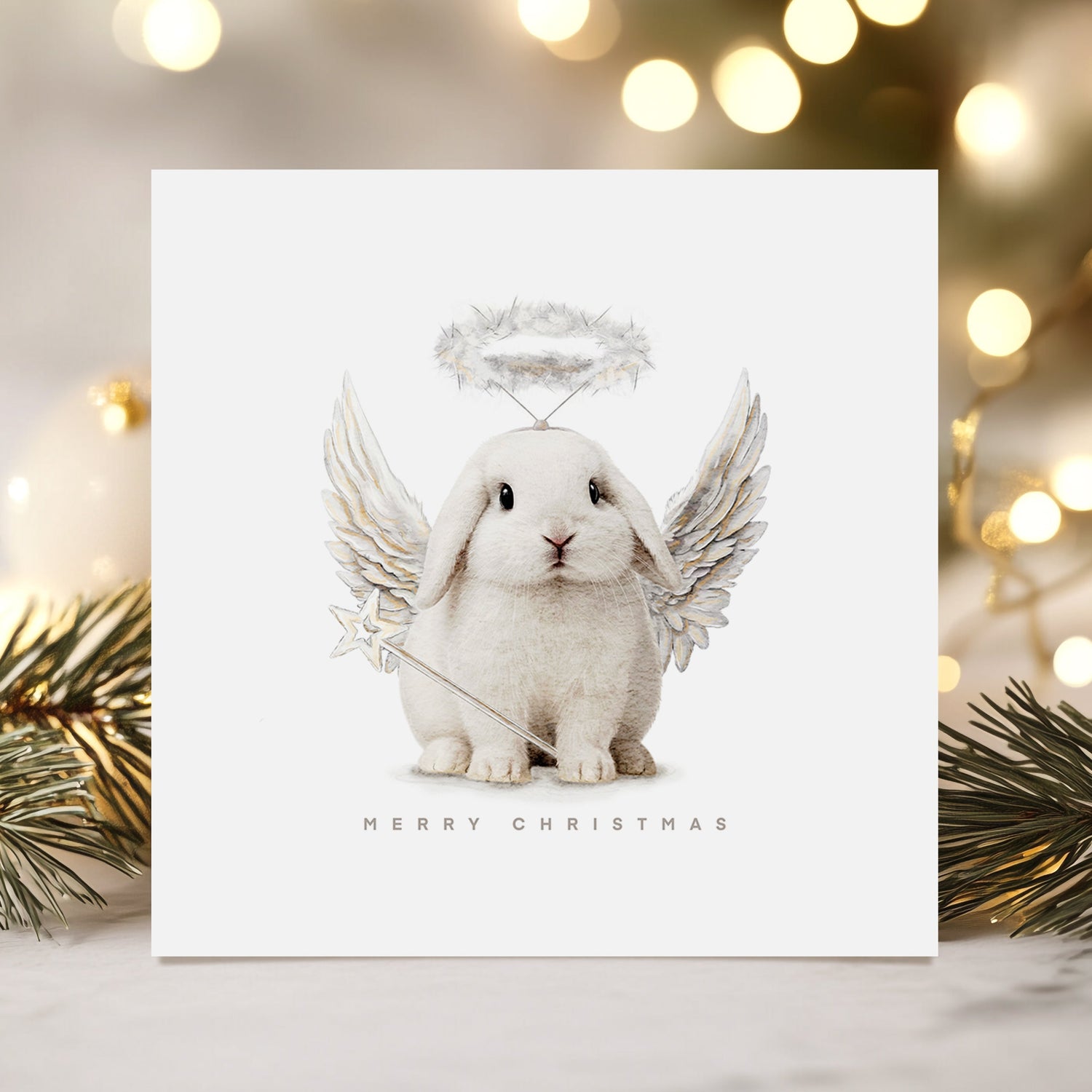 The Christmas Angel Bunny - Christmas Card