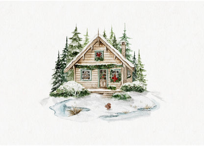 Winter Cabin Fine Art Print 🌲