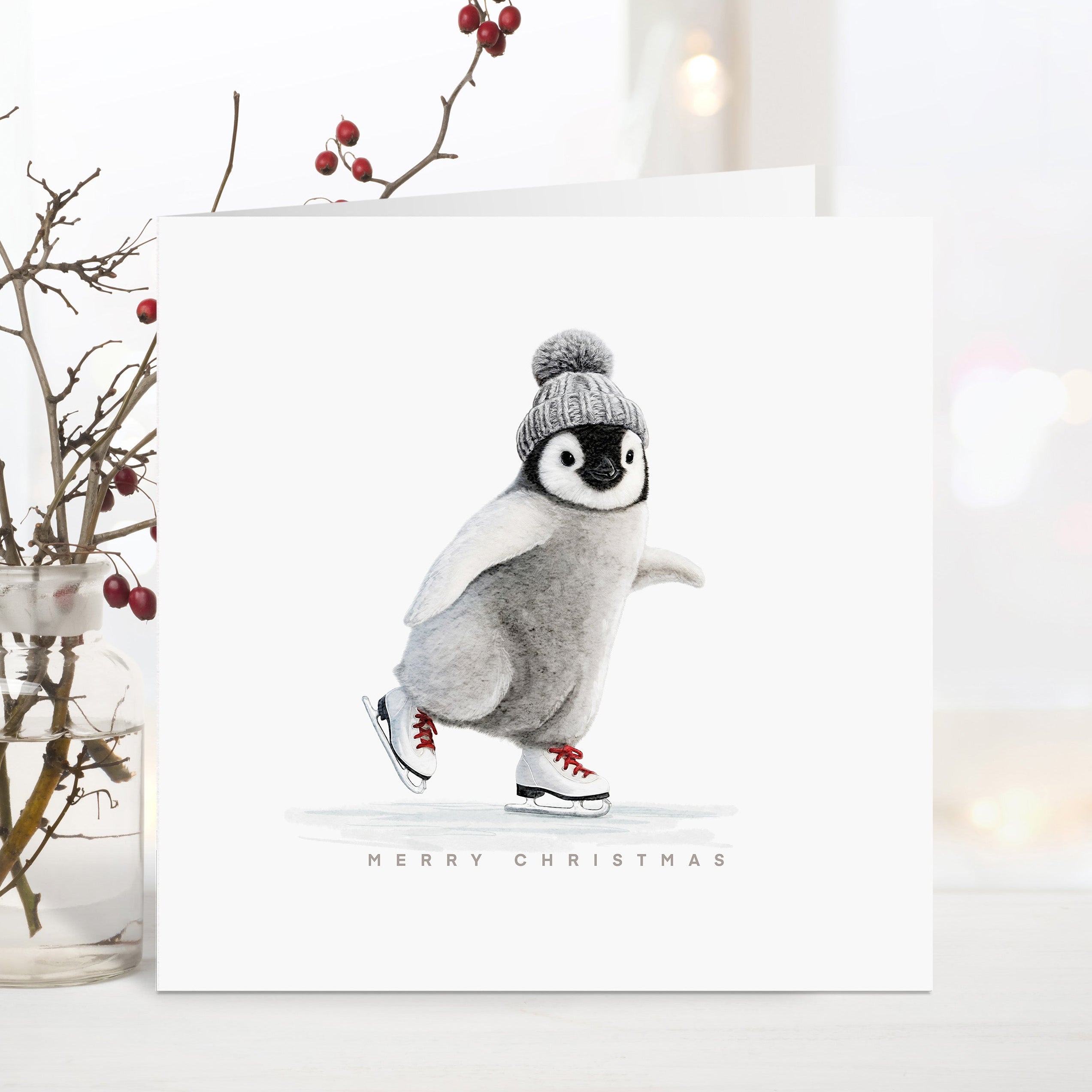 The Penguin on Ice - Christmas Card