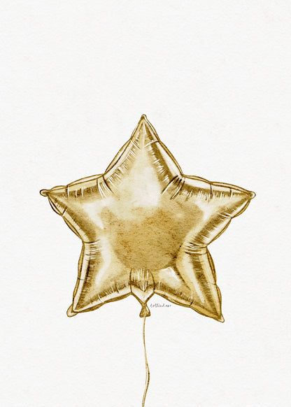 Star Balloon Fine Art Print ⭐️