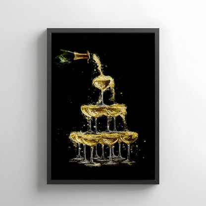 Champagne Fountain Fine Art Print 🍾