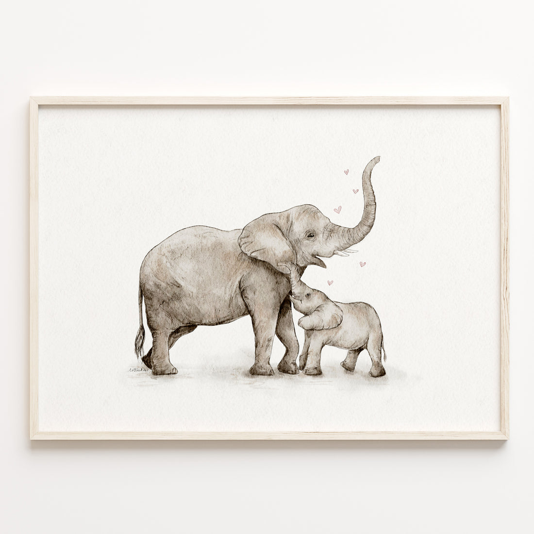 Elephant Love Watercolour Print 🐘