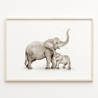 Elephant Love Watercolour Print 🐘