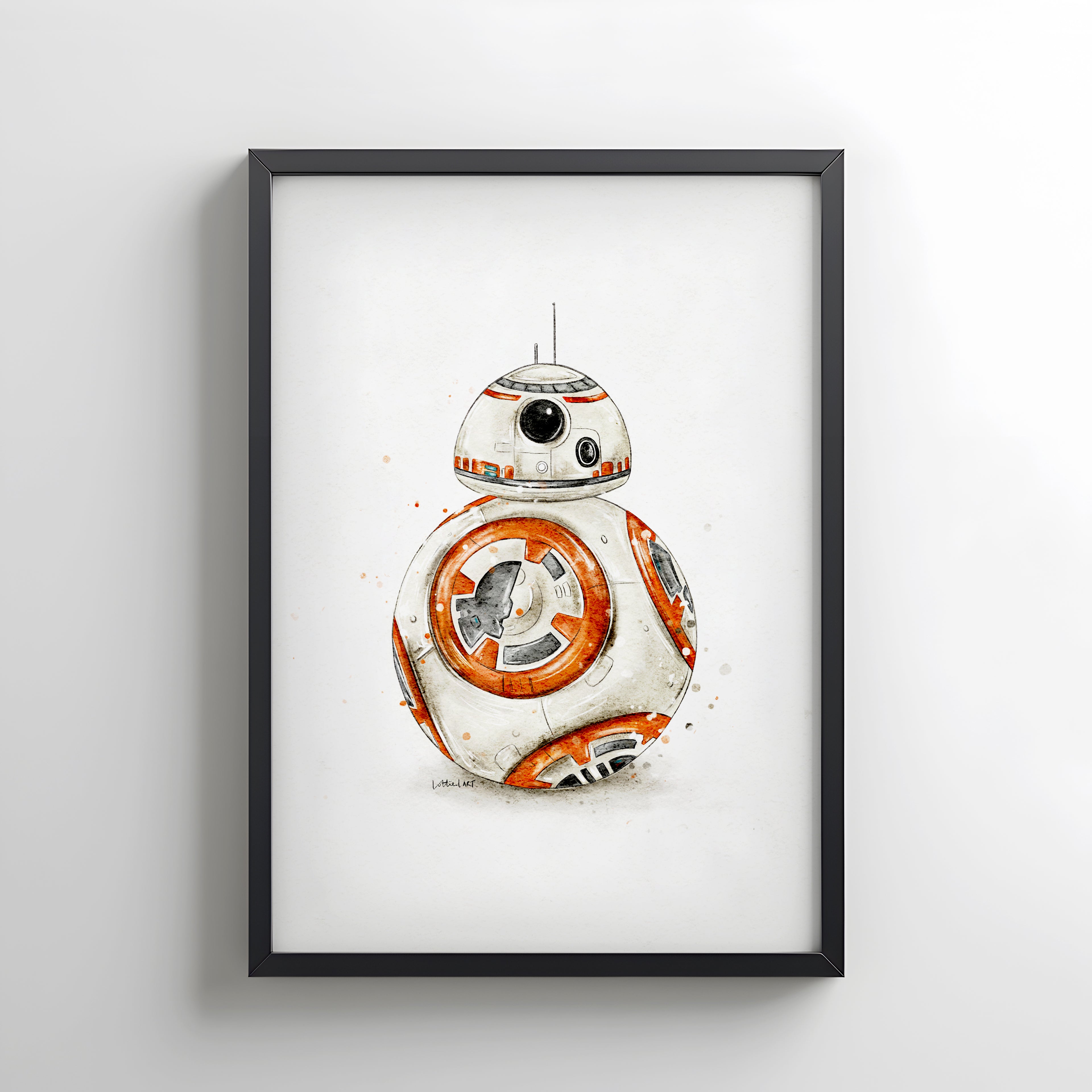 BB-8 Inspired Watercolour Print 🧡
