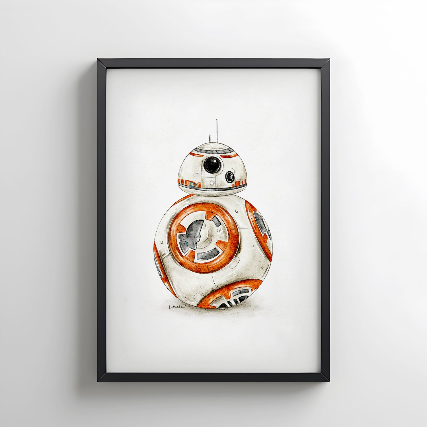 BB-8 Inspired Watercolour Print 🧡