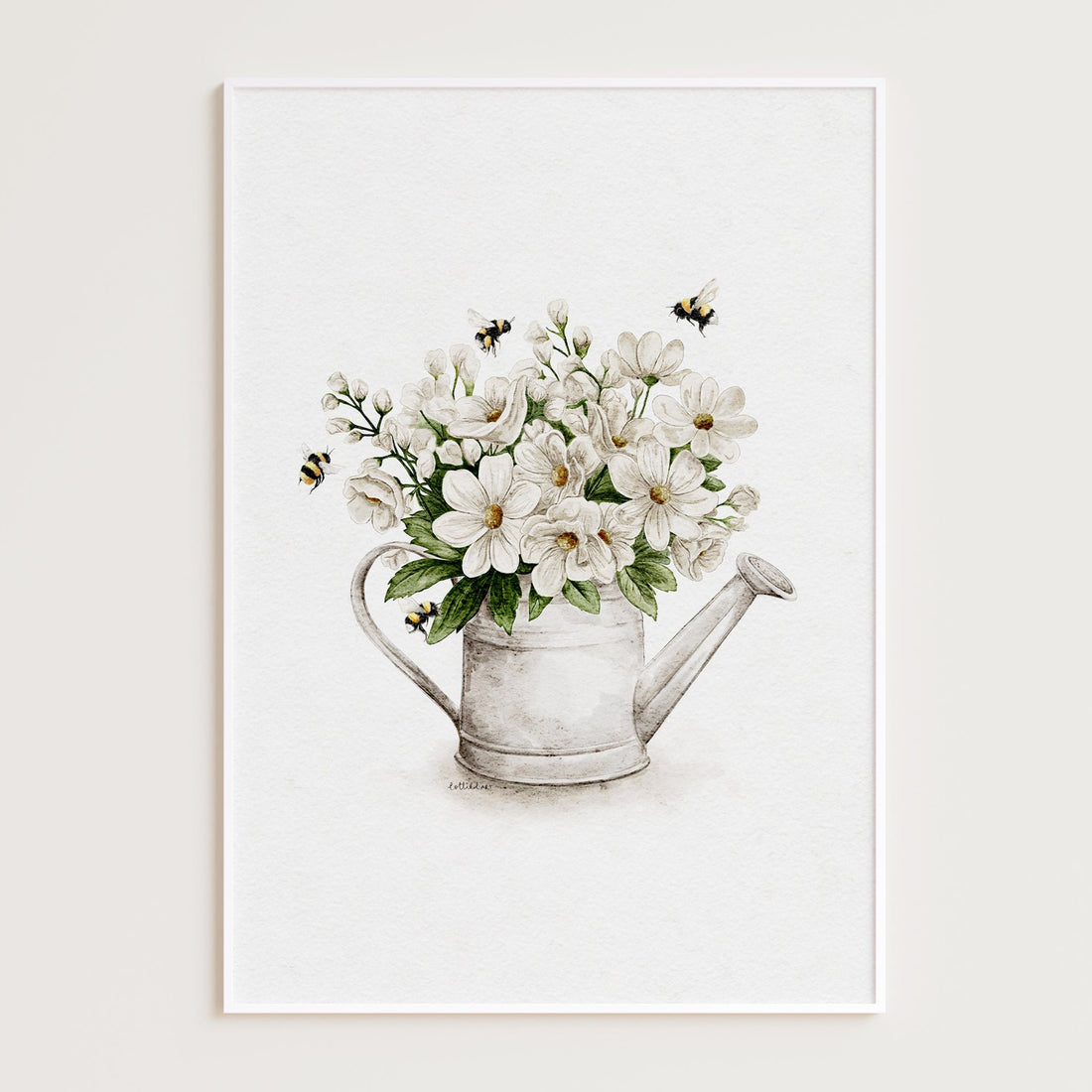 Bee-utiful Flowers Watercolour Print 🐝