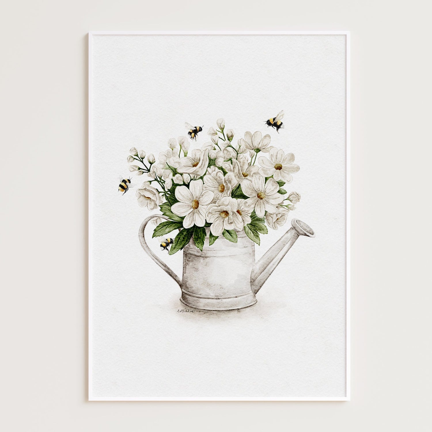 Bee-utiful Flowers Watercolour Print 🐝