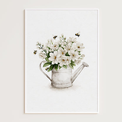 Bee-utiful Flowers Watercolour Print 🐝