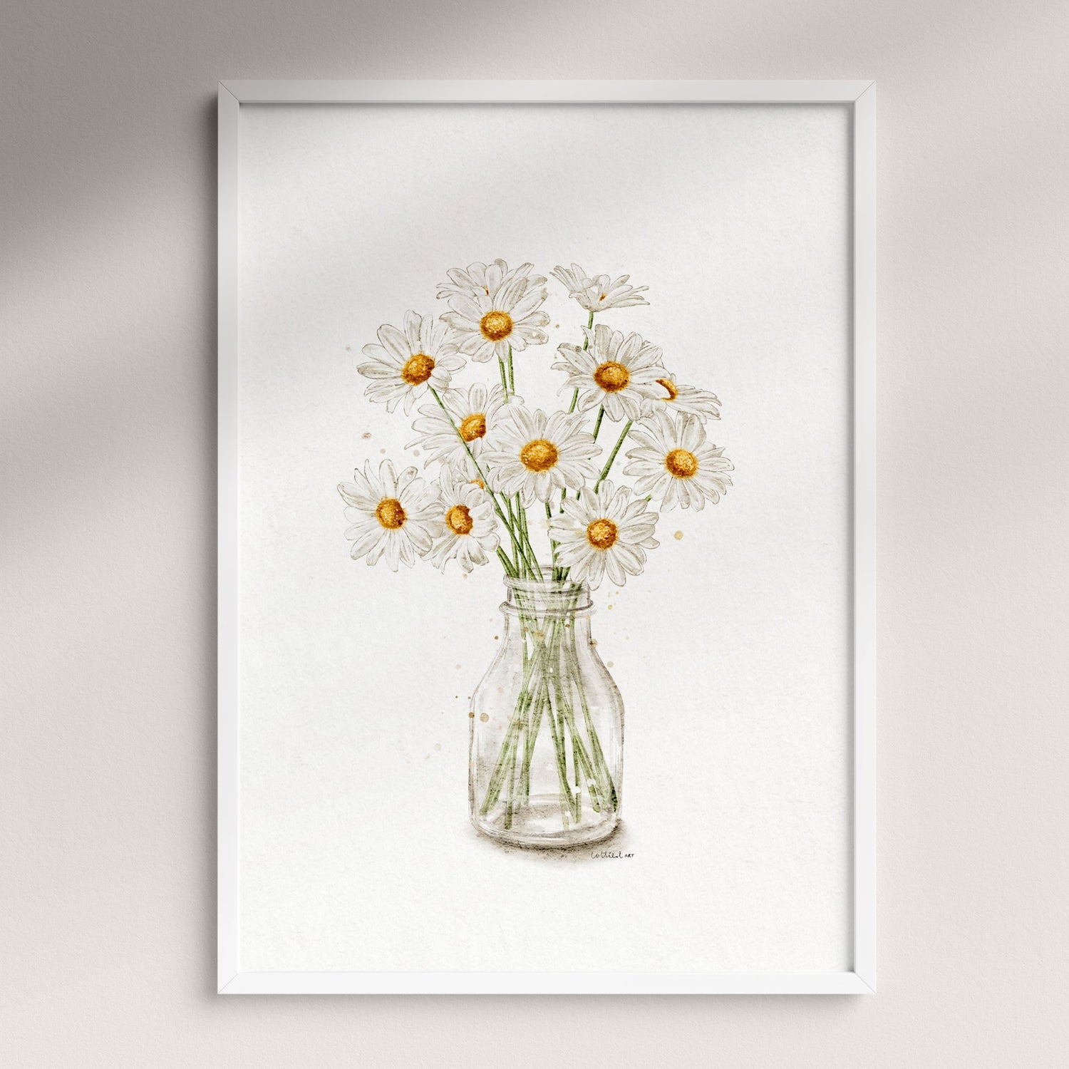 Daisies Vase Watercolour Print 🌼