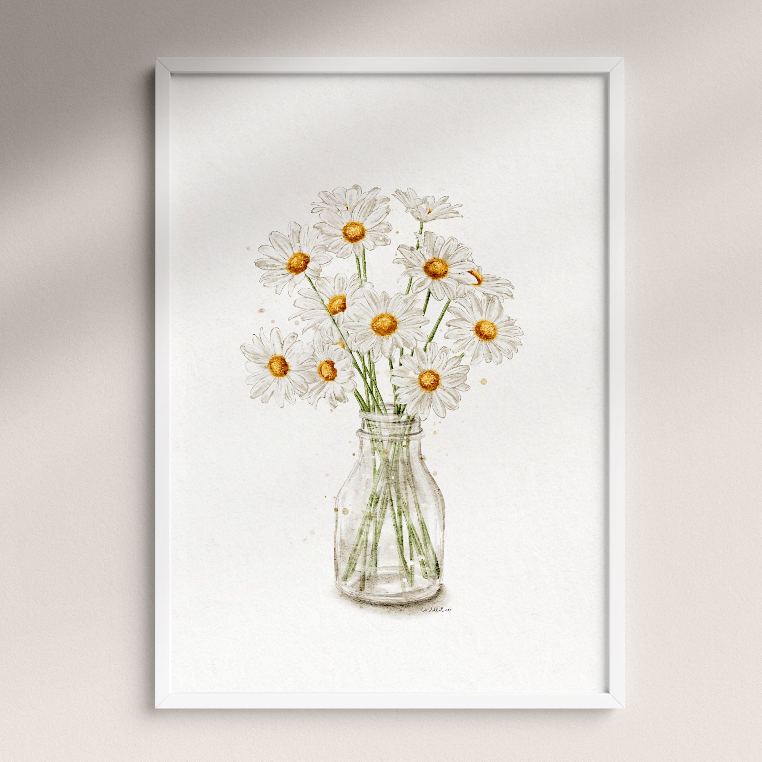 Daisies Vase Watercolour Print 🌼