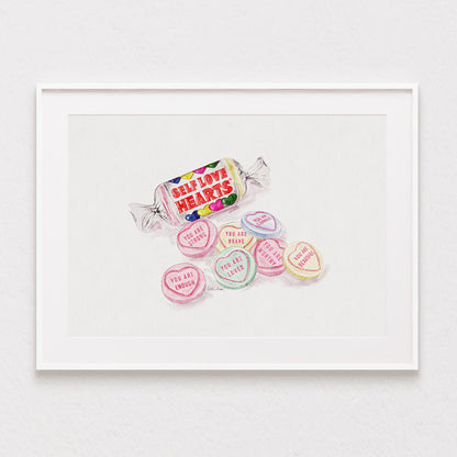 Self Love Hearts Watercolour Print 🍬