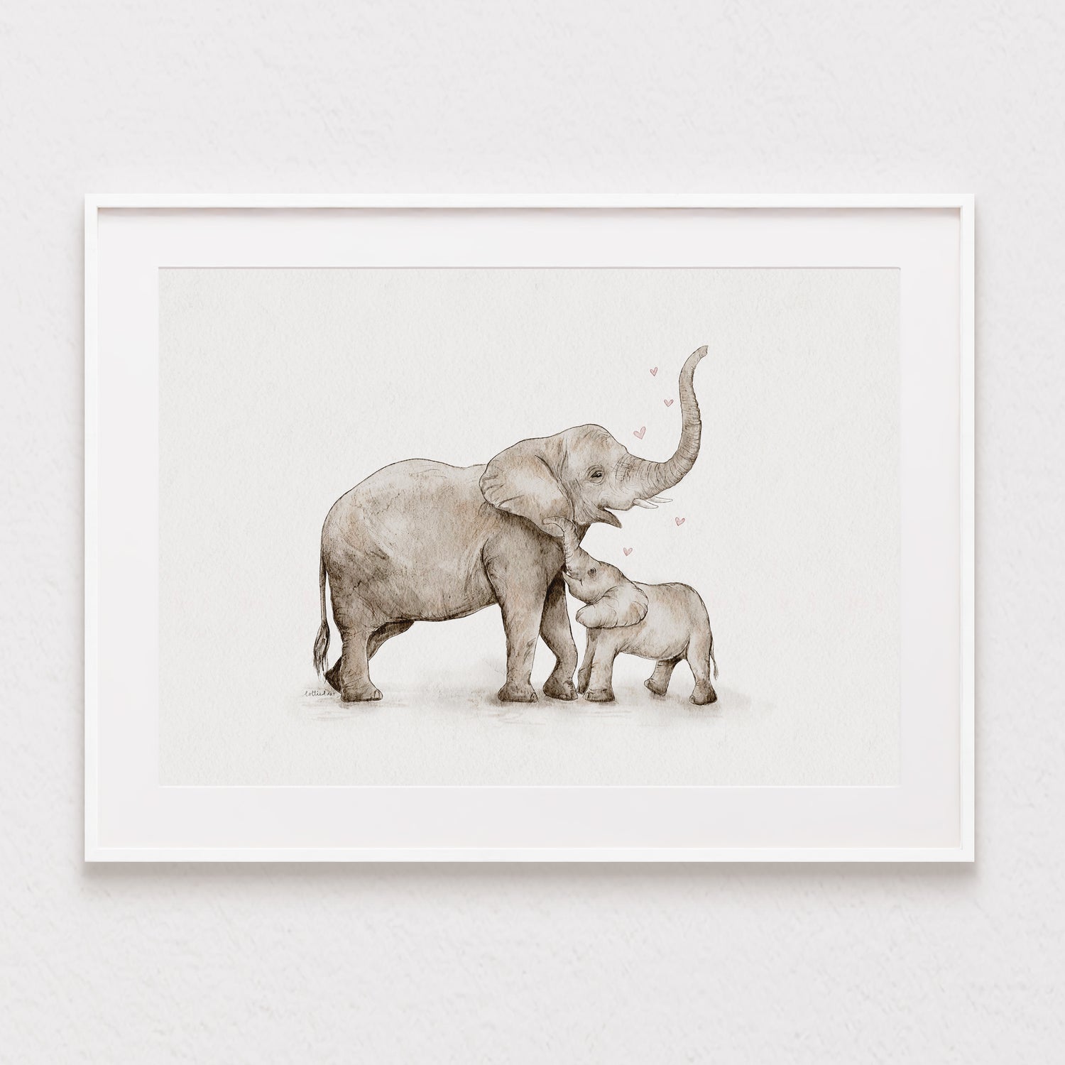 Elephant Love Watercolour Print 🐘