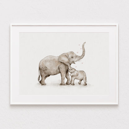 Elephant Love Watercolour Print 🐘