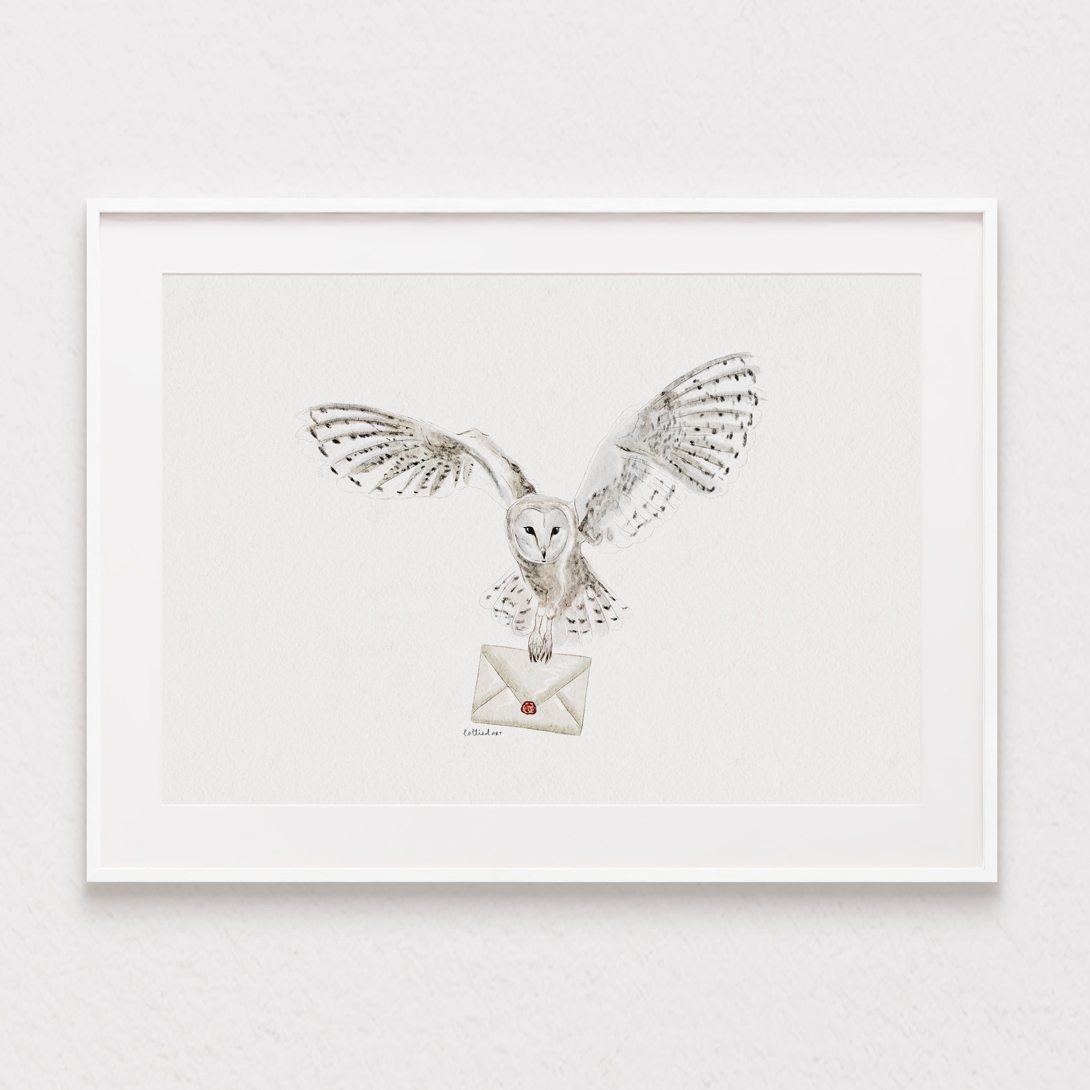 Hedwig Inspired Owl Mail Watercolour Print 💌