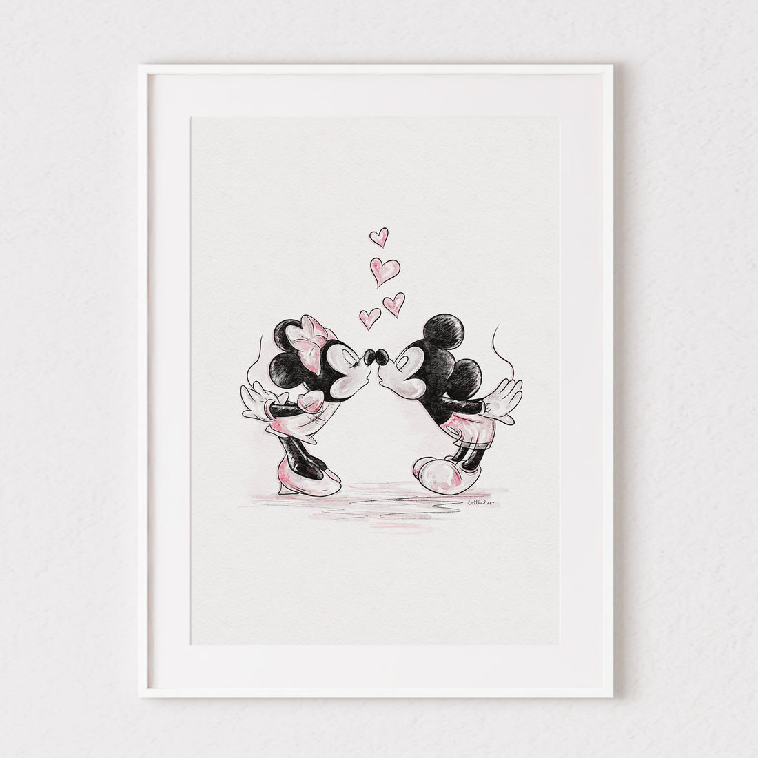 Mickey &amp; Minnie Love Inspired Watercolour Print 💓