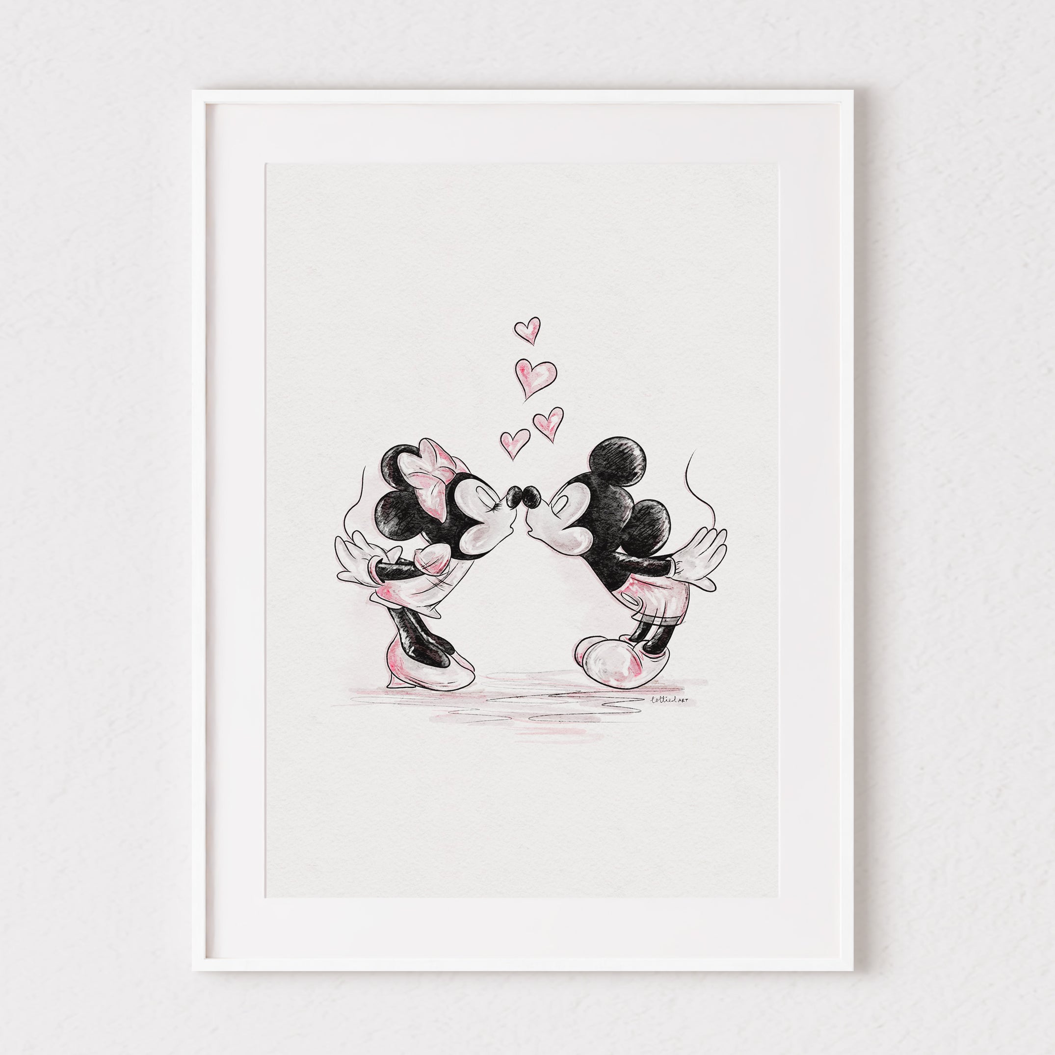 Mickey &amp; Minnie Love Inspired Watercolour Print 💓