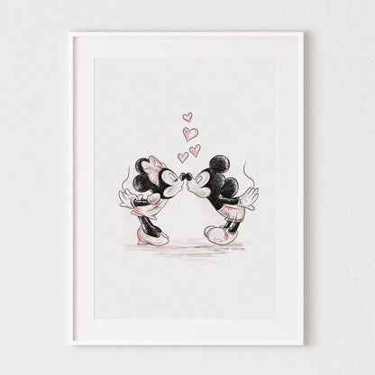 Mickey &amp; Minnie Love Inspired Watercolour Print 💓