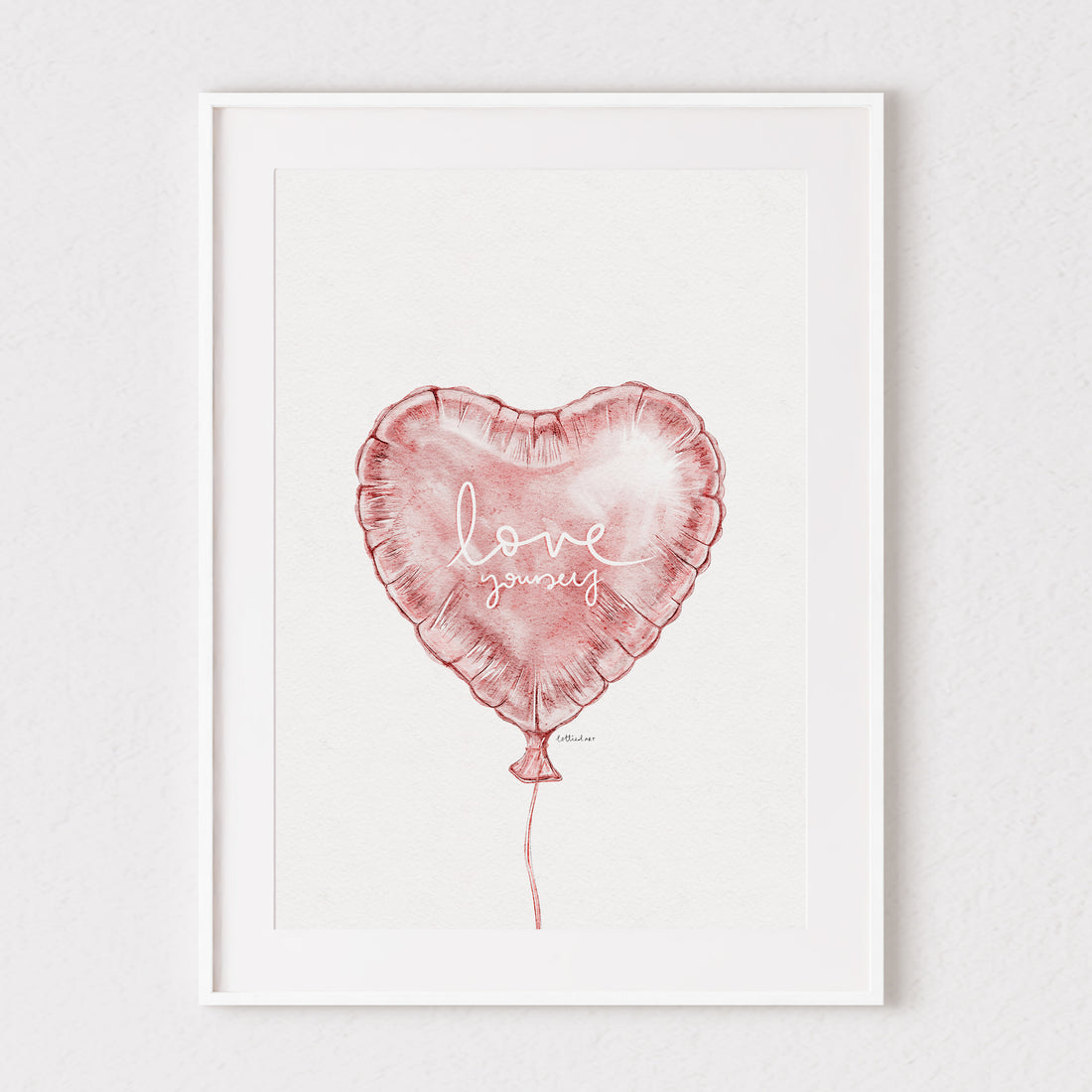 Love Yourself Heart Balloon Watercolour Print 💗