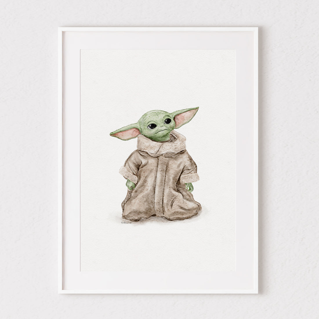 Baby Grogu Watercolour Print 💚