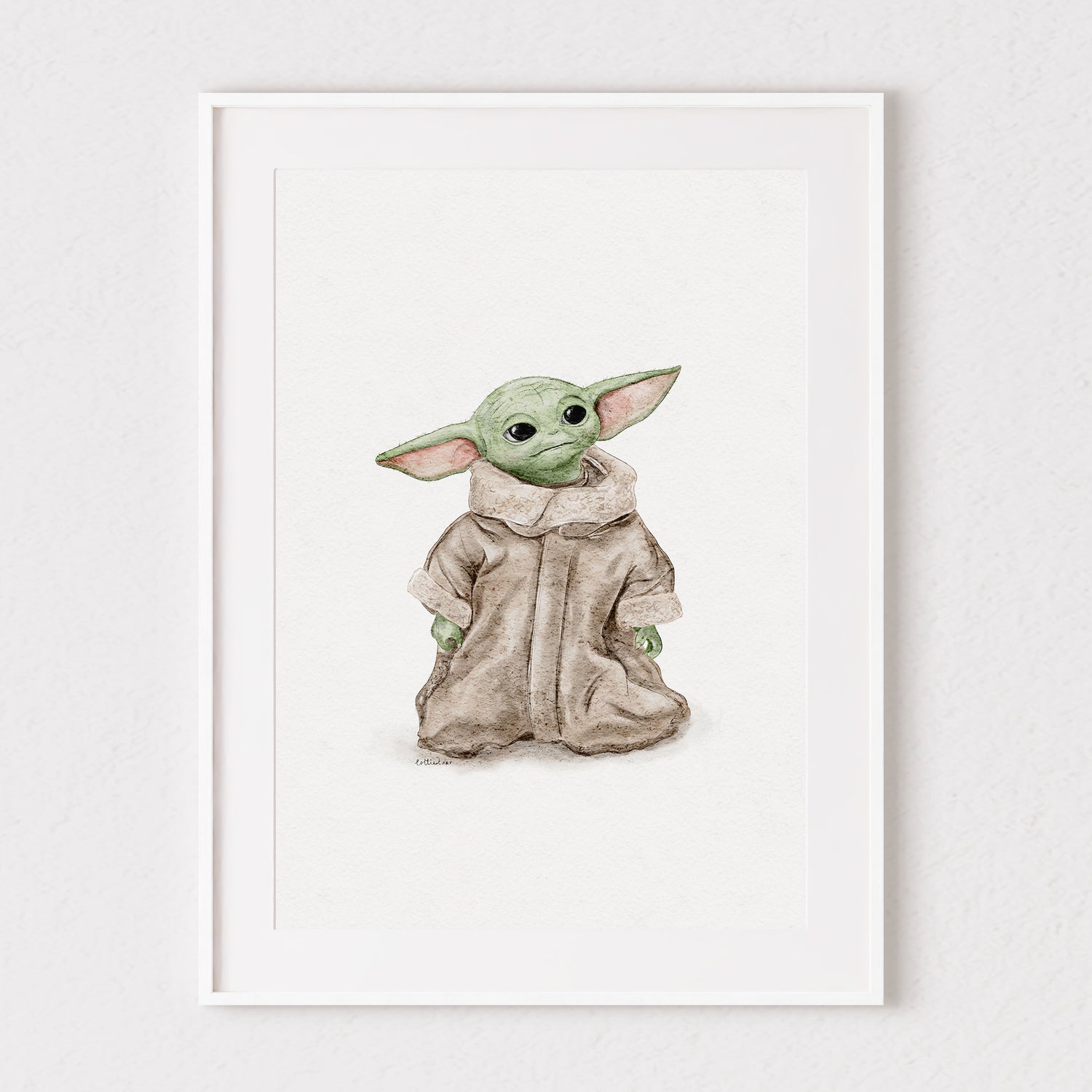 Baby Grogu Watercolour Print 💚