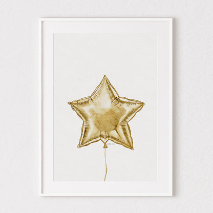 Star Balloon Fine Art Print ⭐️