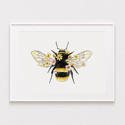 Bumble Bee Watercolour Print 🐝